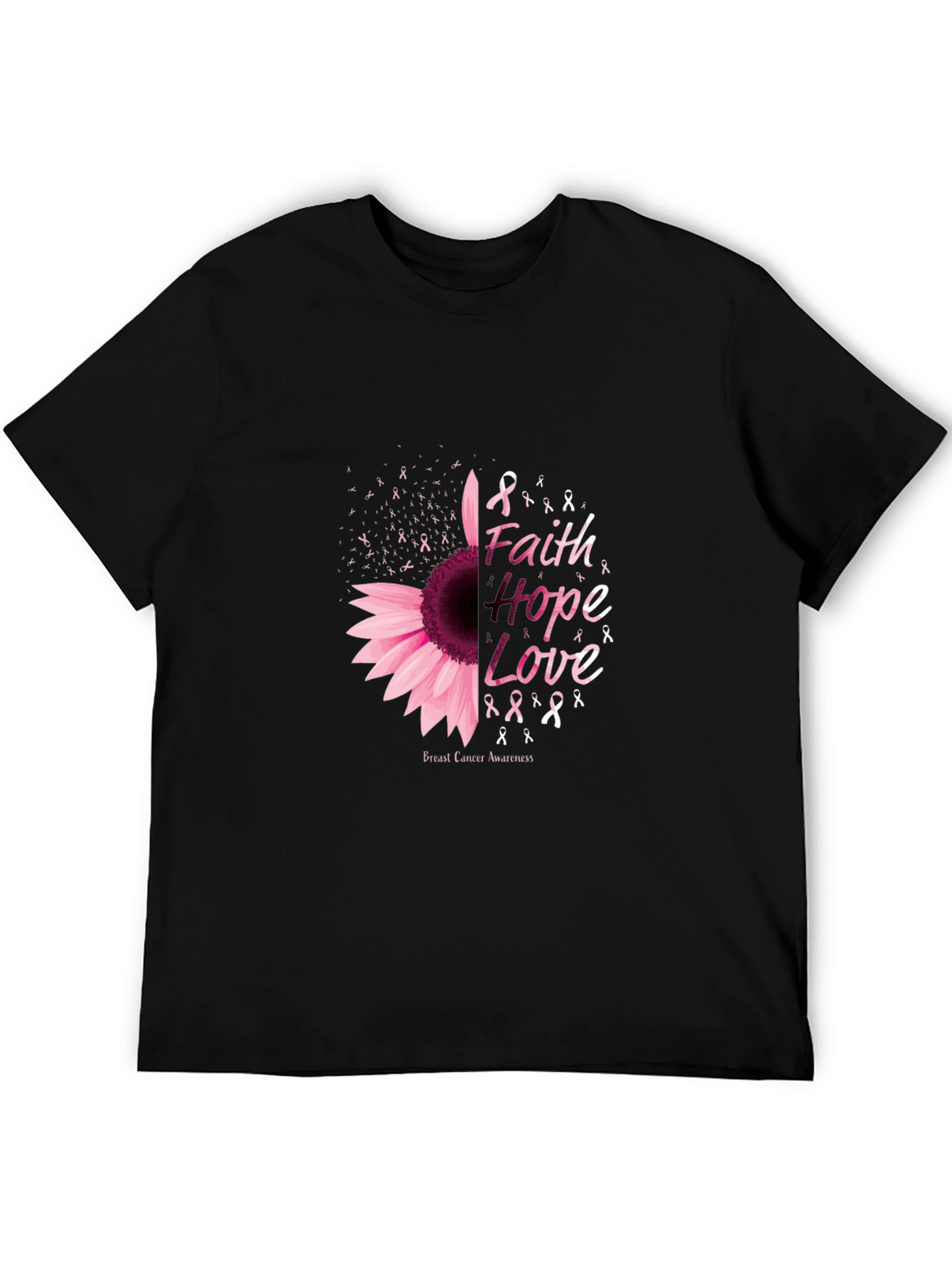 Faith Hope Love Breast Cancer Awareness T-Shirt