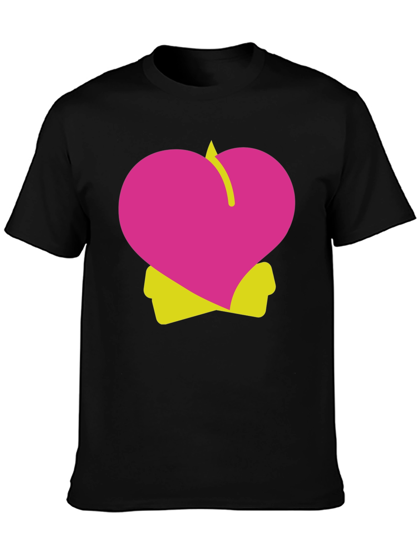 Heart Peach Graphic Tee - Black