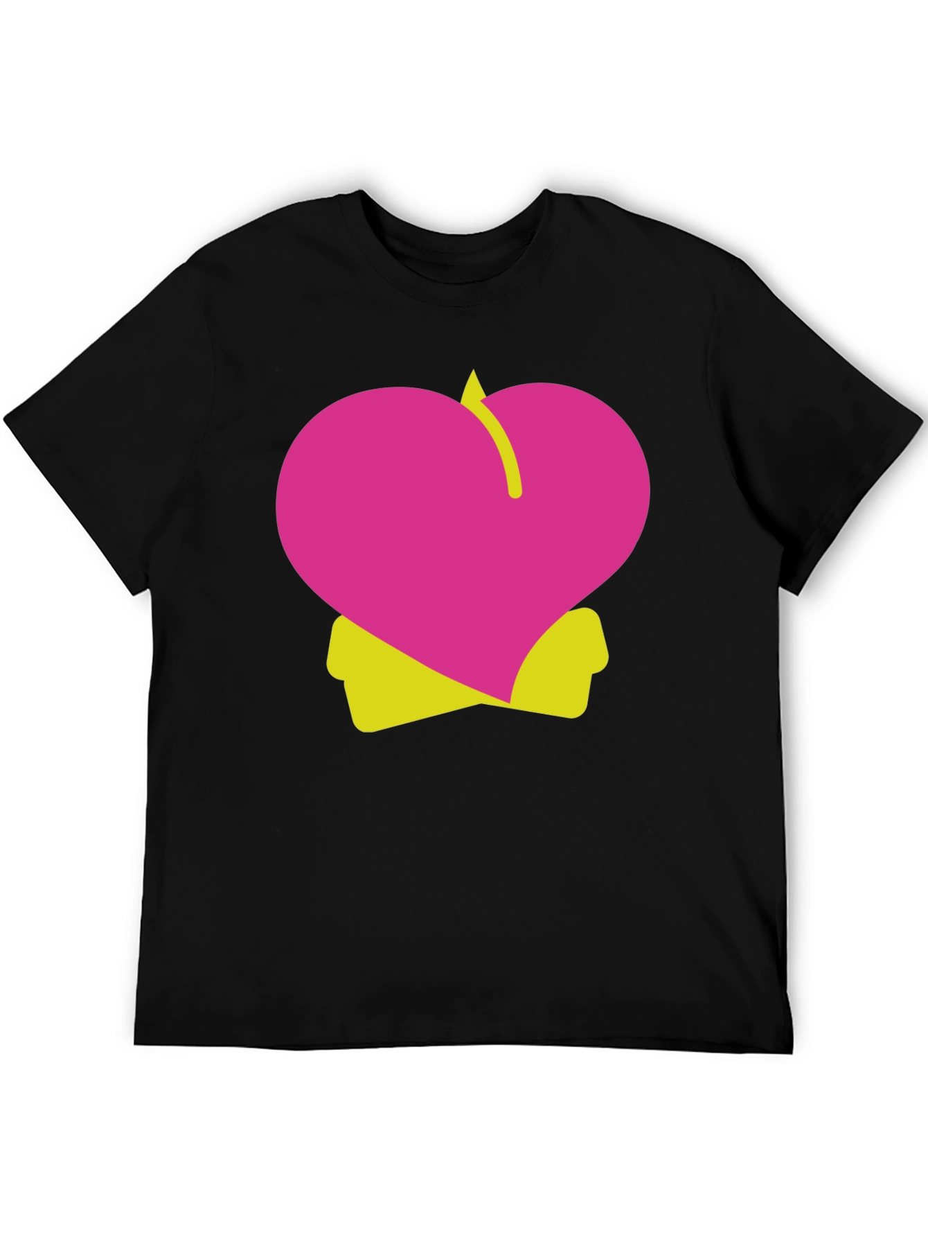 Heart Peach Graphic Tee - Black