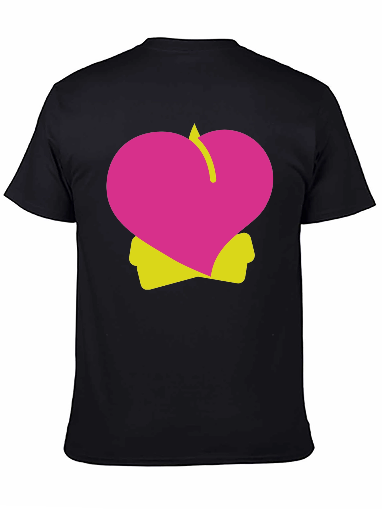 Heart Peach Graphic Tee - Black