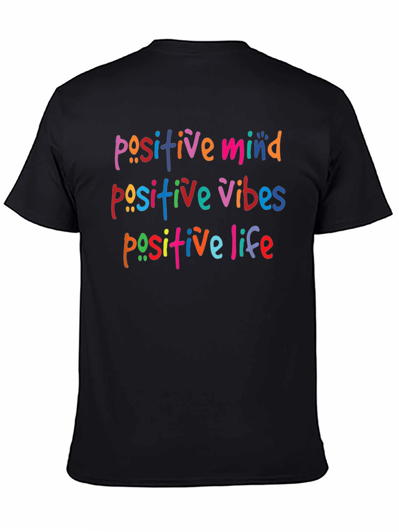 Positive Vibes Graphic Tee - Black Cotton Blend