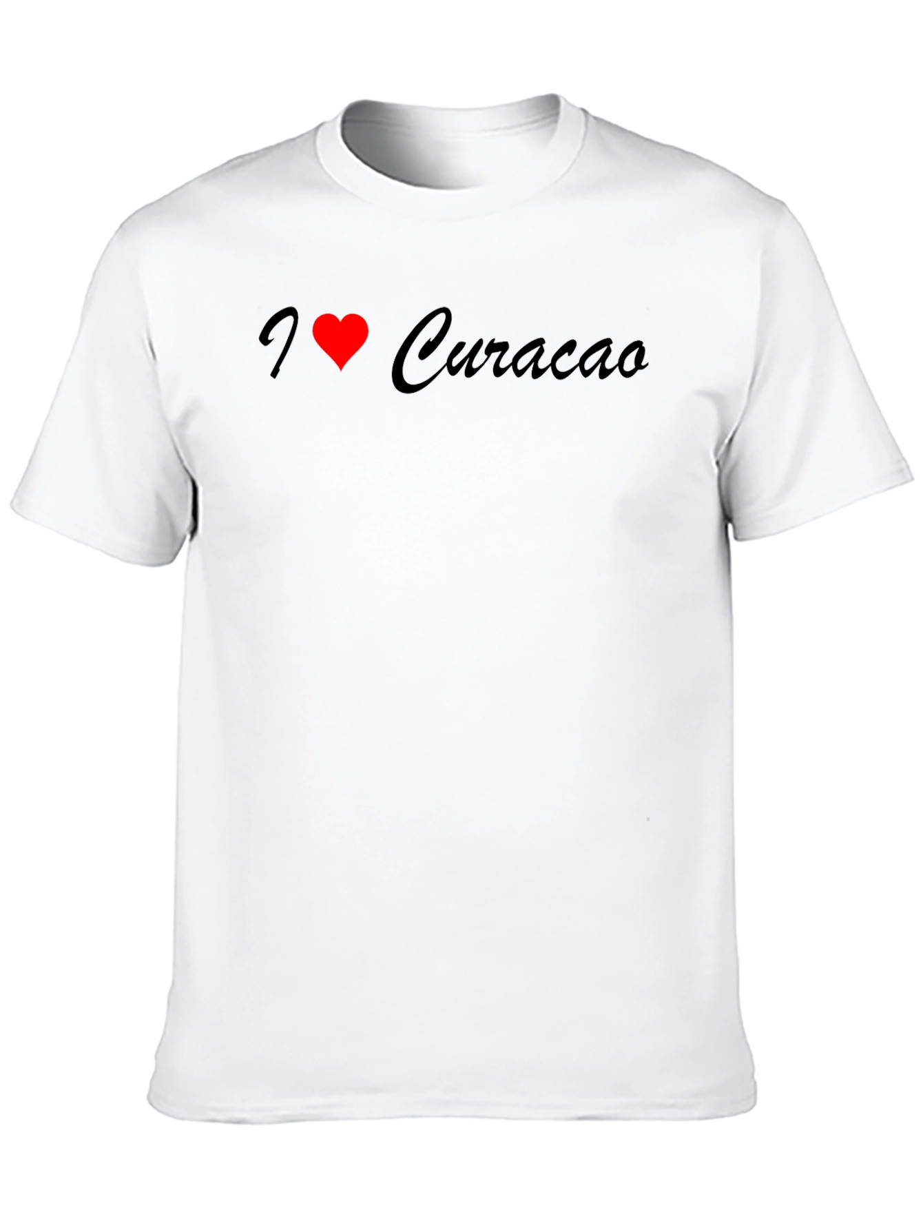 I Love Curacao Graphic Tee - Black Cotton T-Shirt