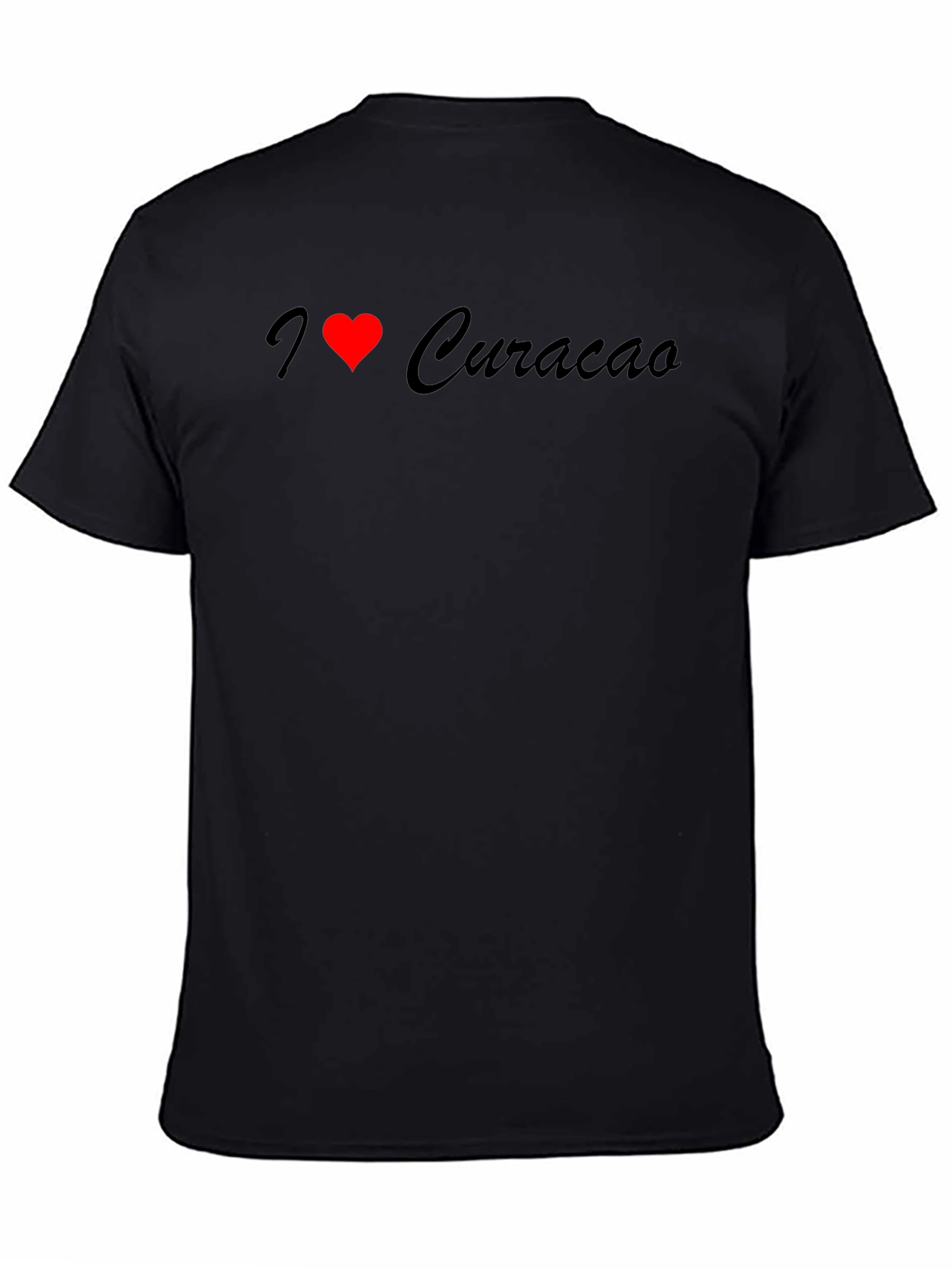 I Love Curacao Graphic Tee - Black Cotton T-Shirt