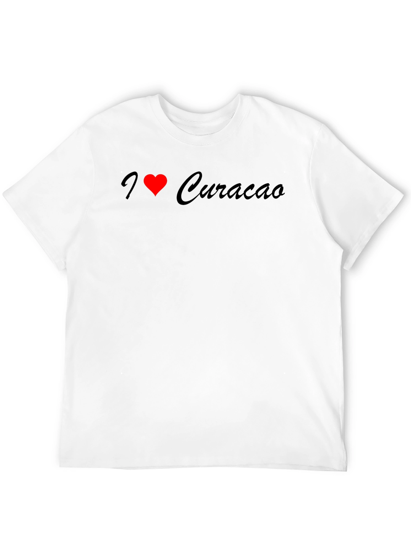 I Love Curacao Graphic Tee - Black Cotton T-Shirt