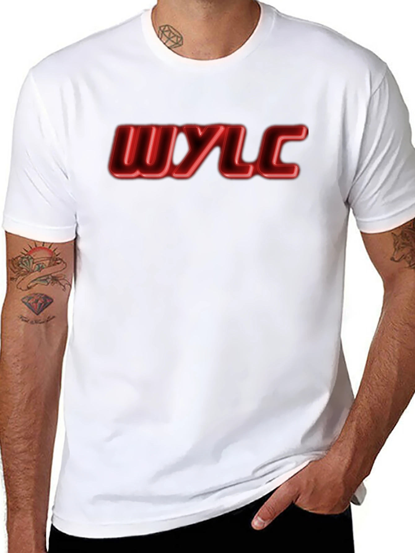 WYLC Black T-Shirt with Red Lettering