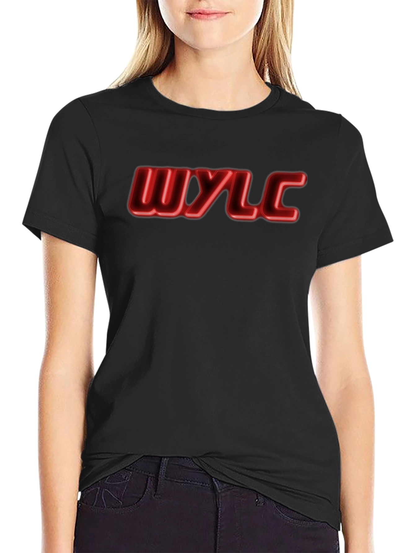 WYLC Black T-Shirt with Red Lettering