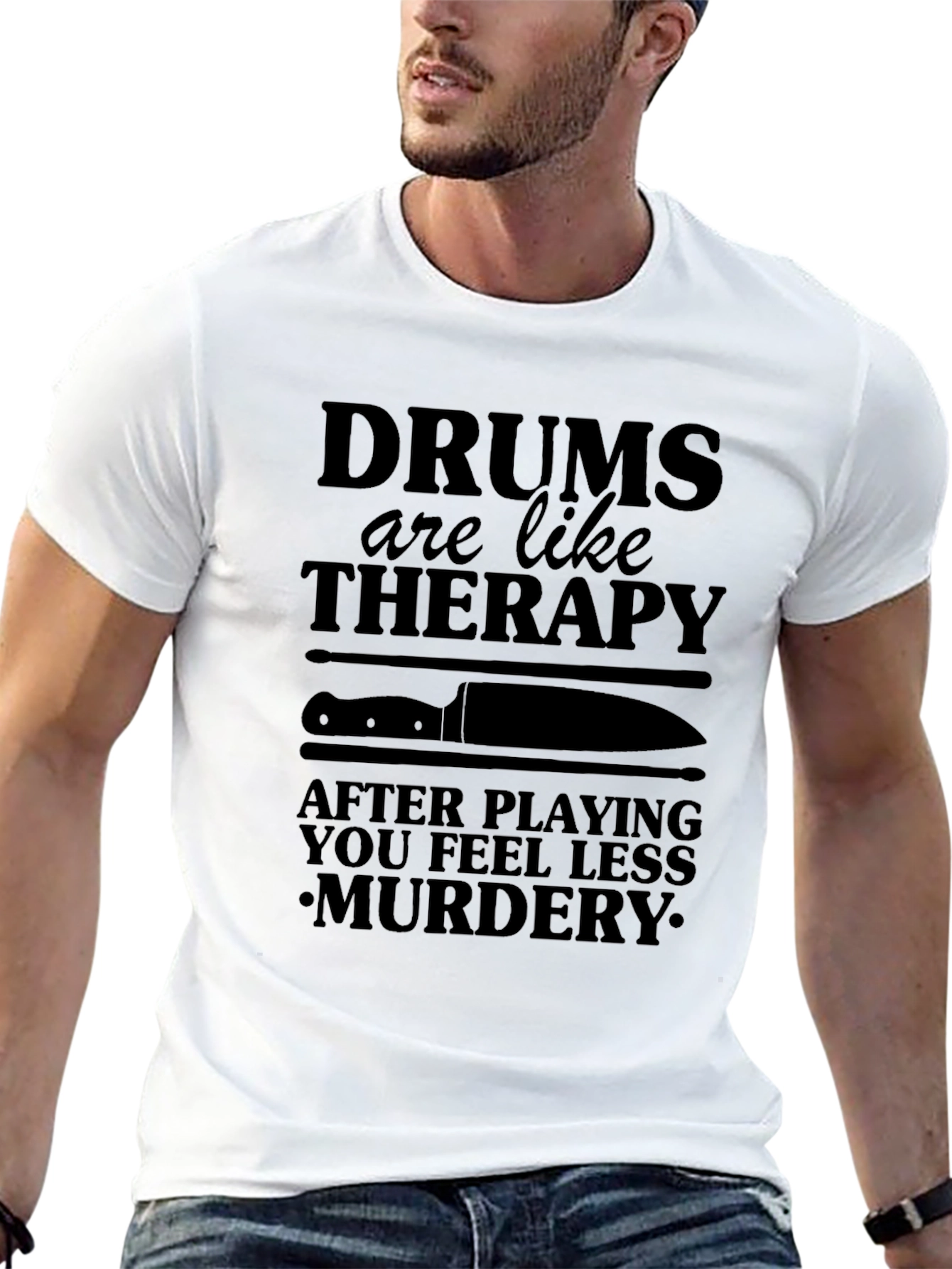 Drums Therapy T-Shirt - Less Murdery