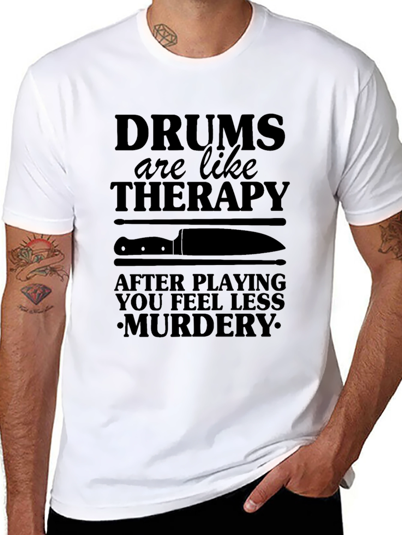Drums Therapy T-Shirt - Less Murdery