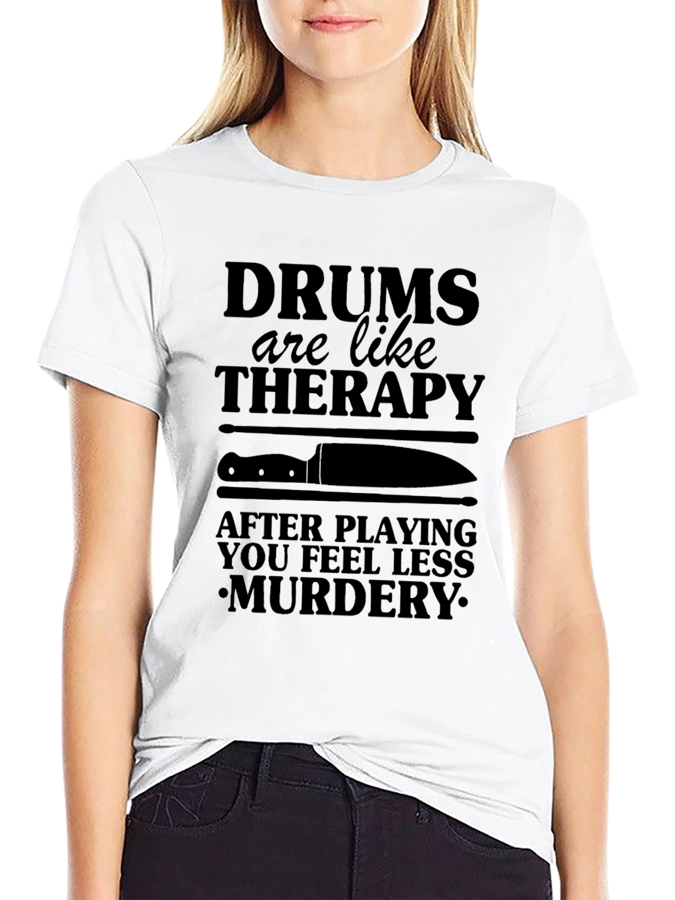 Drums Therapy T-Shirt - Less Murdery