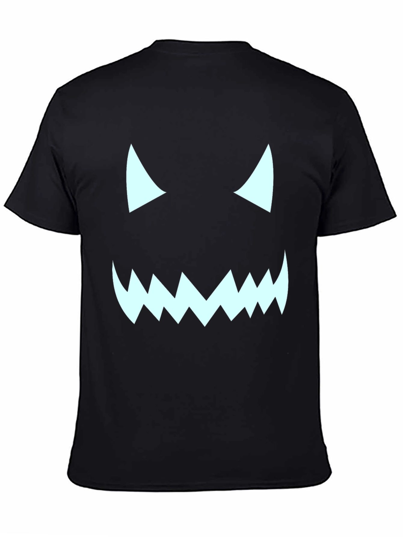 Halloween Monster Face Graphic Tee - Black T-Shirt