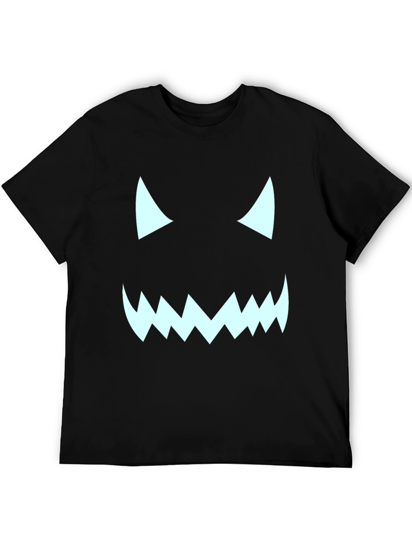 Halloween Monster Face Graphic Tee - Black T-Shirt