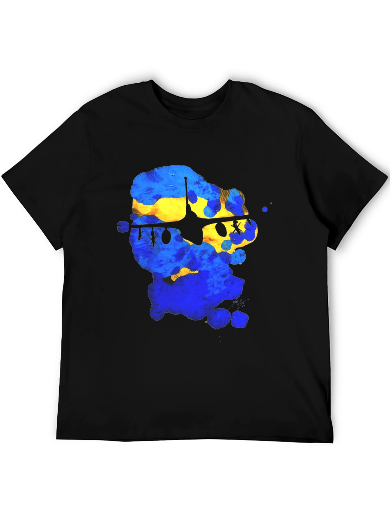 Ukraine Fighter Jet Graphic Tee - Black