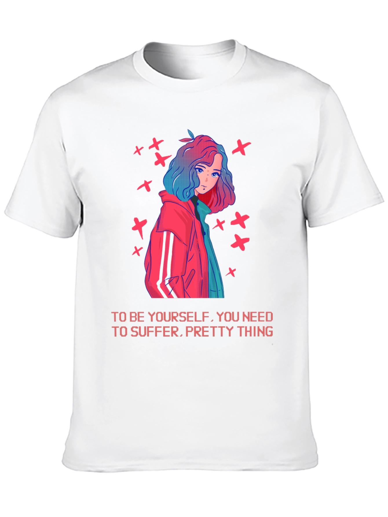Anime Girl Graphic Tee - Edgy Slogan T-Shirt
