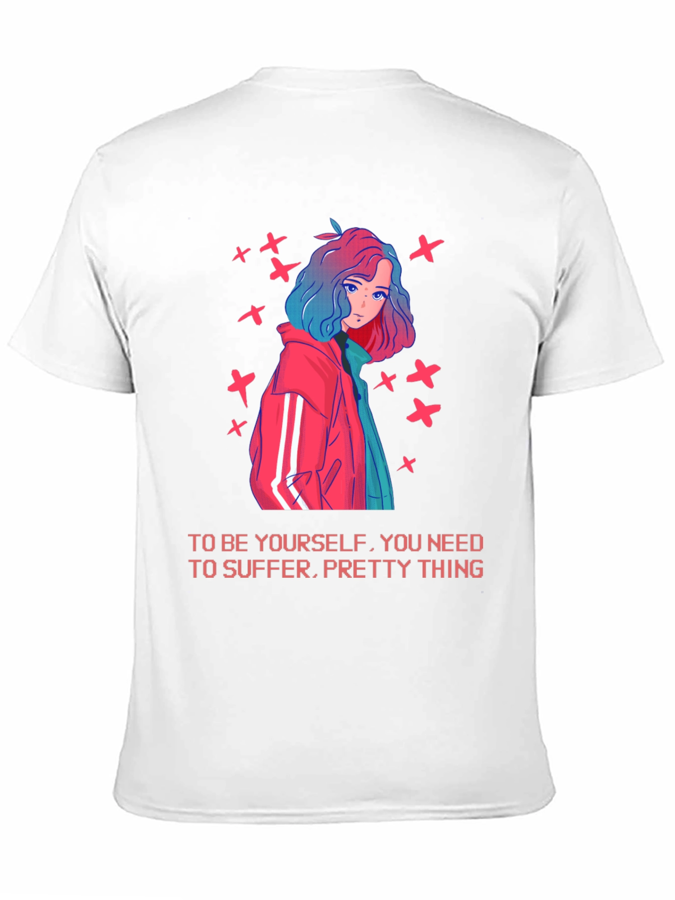 Anime Girl Graphic Tee - Edgy Slogan T-Shirt