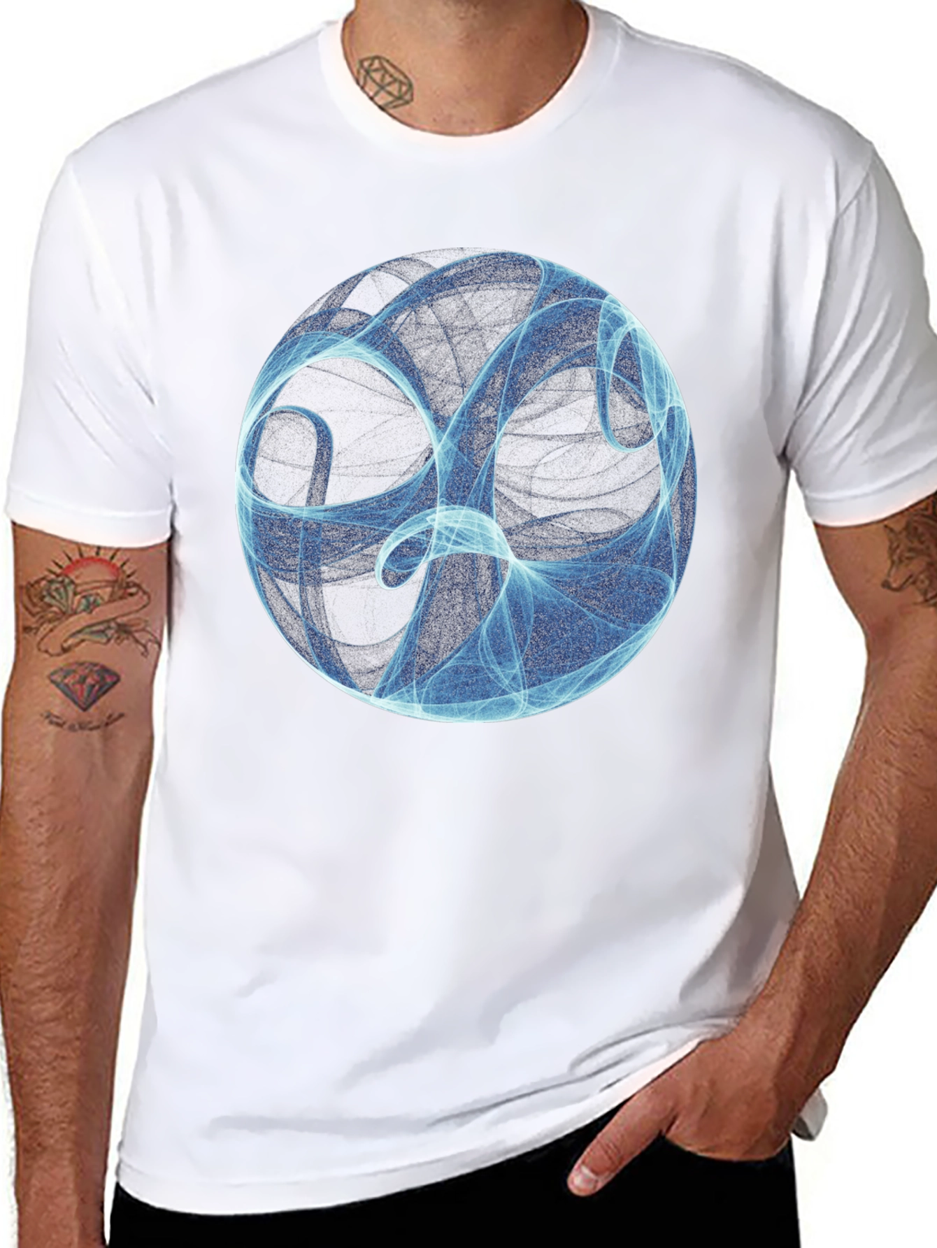 Abstract Sphere Graphic Black T-Shirt