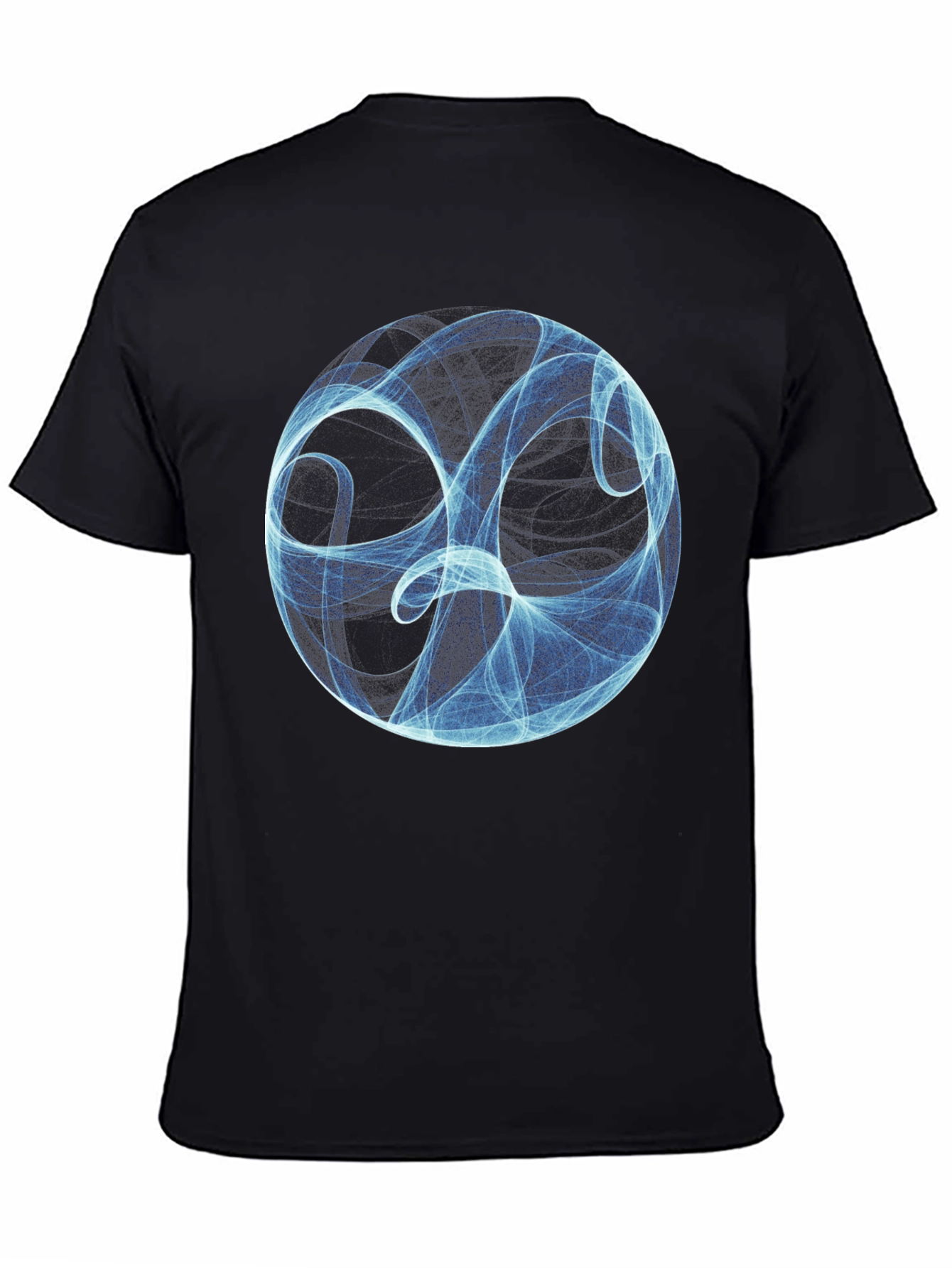 Abstract Sphere Graphic Black T-Shirt