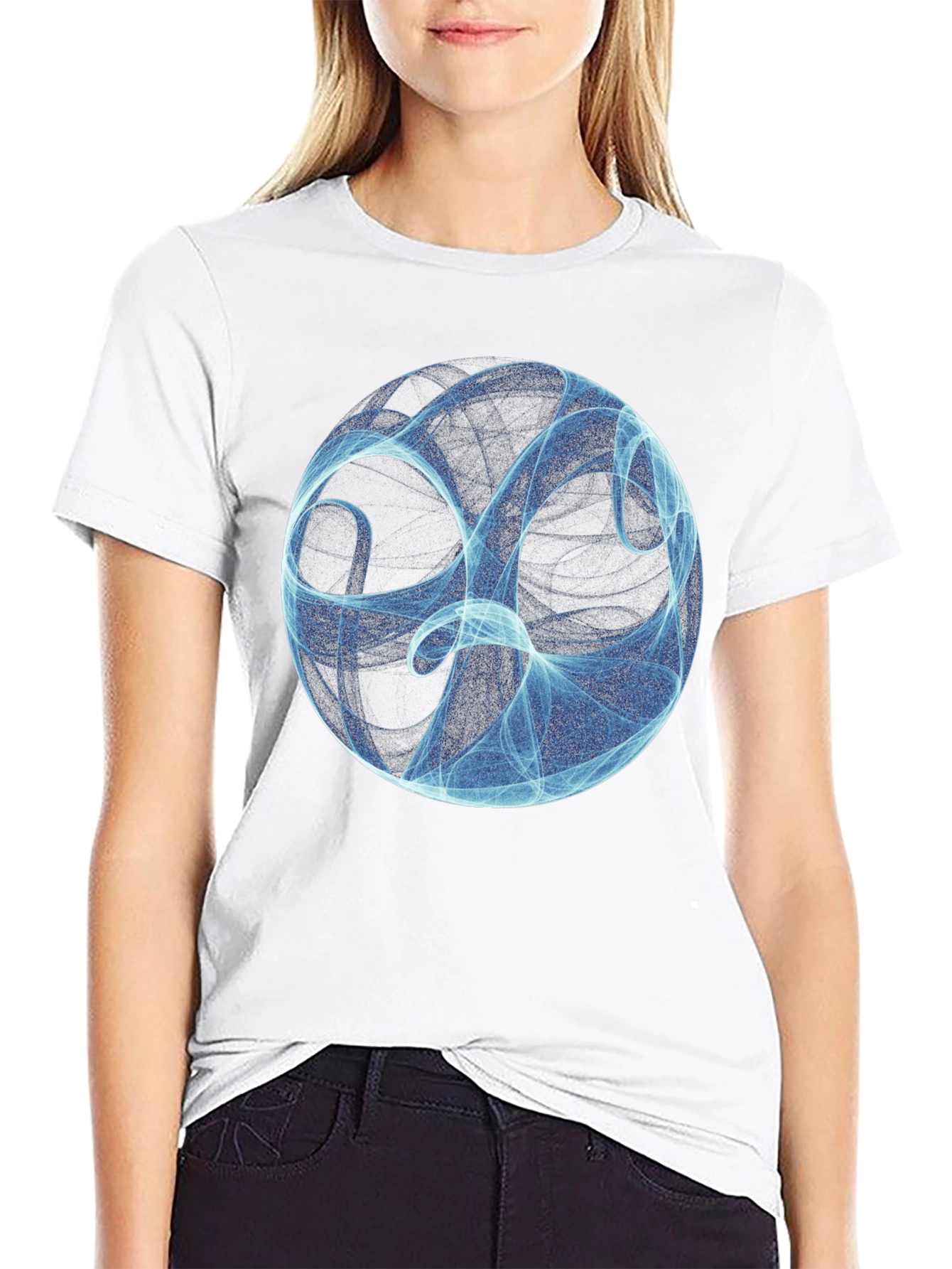 Abstract Sphere Graphic Black T-Shirt