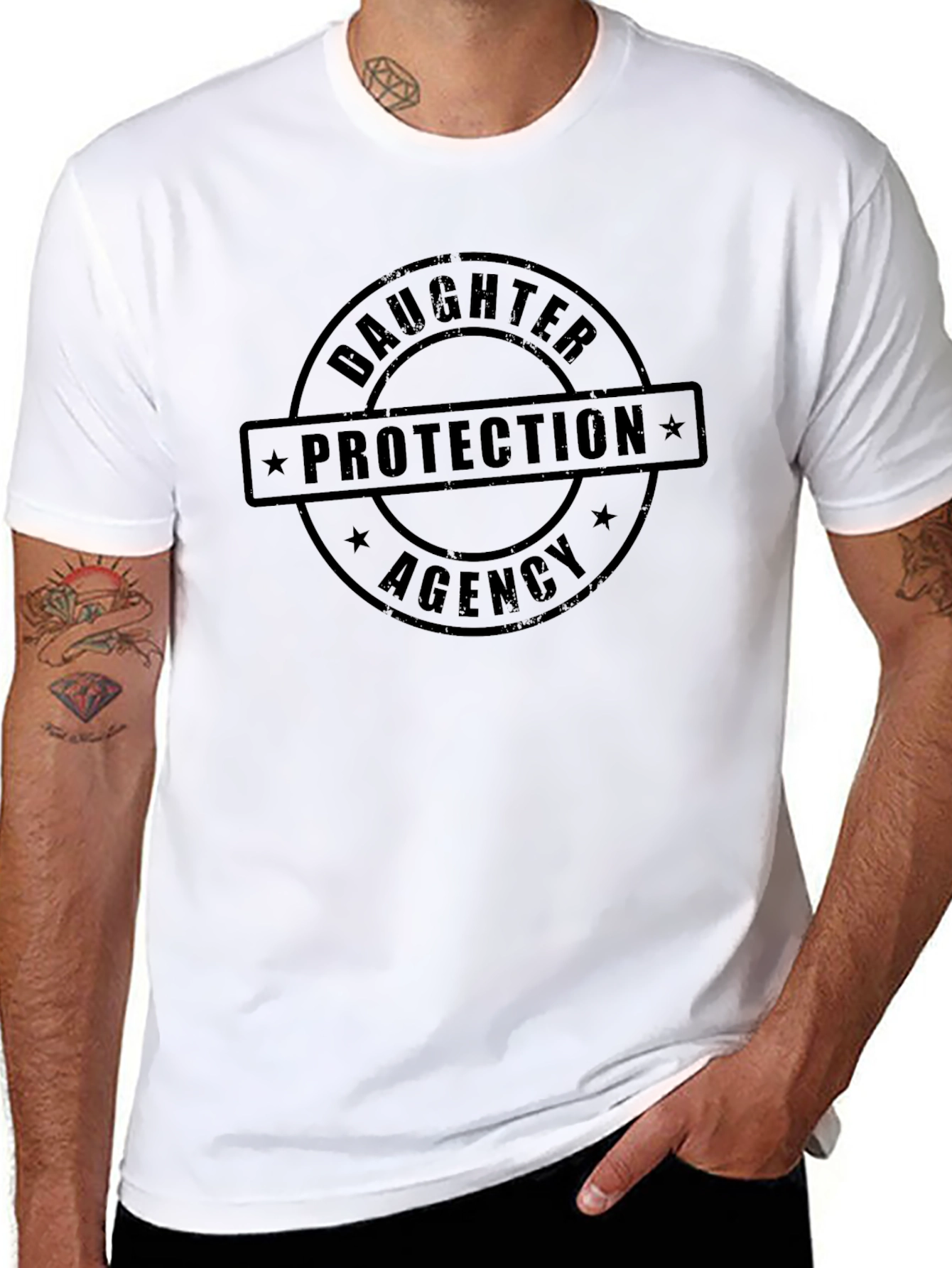 Daughter Protection Agency Graphic Black T-Shirt