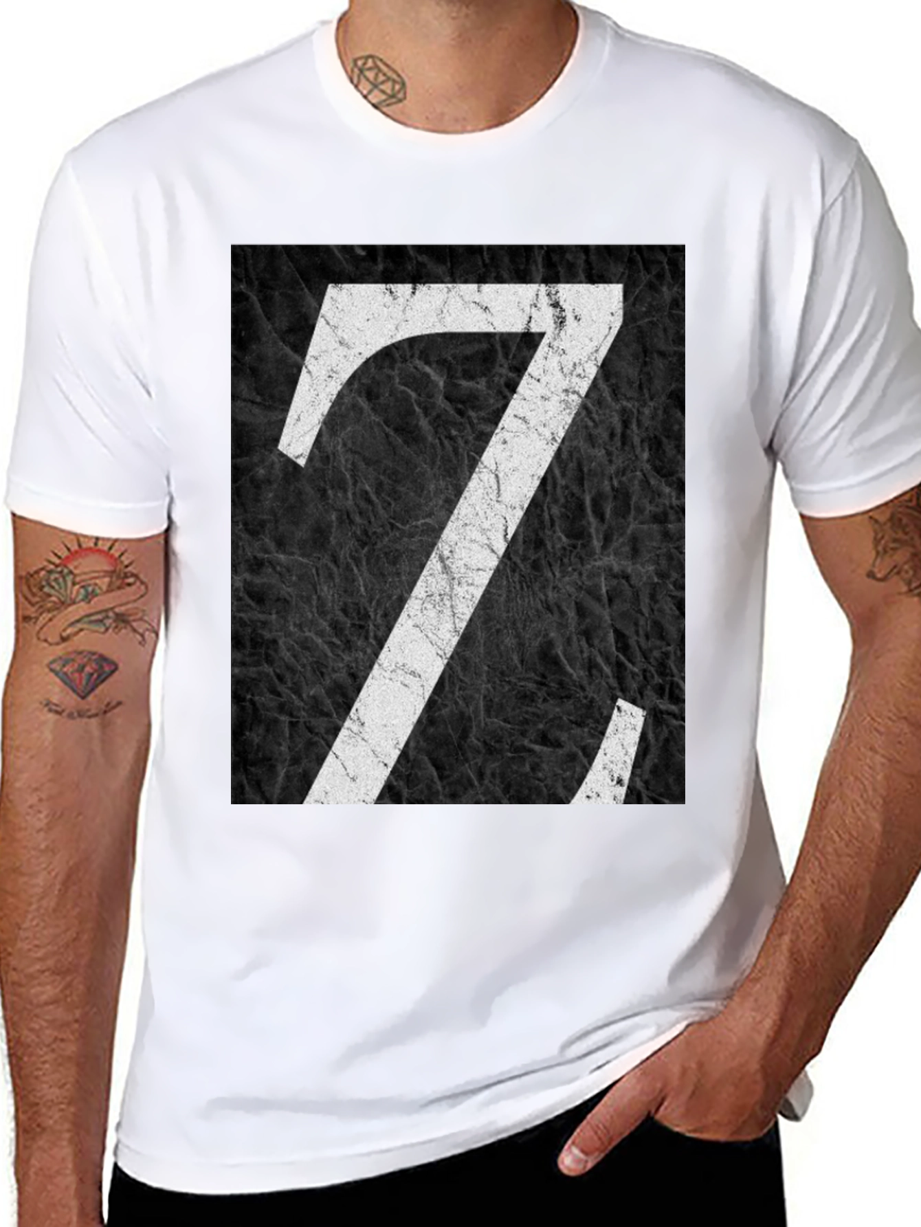 Letter Z Graphic Print Black T-Shirt