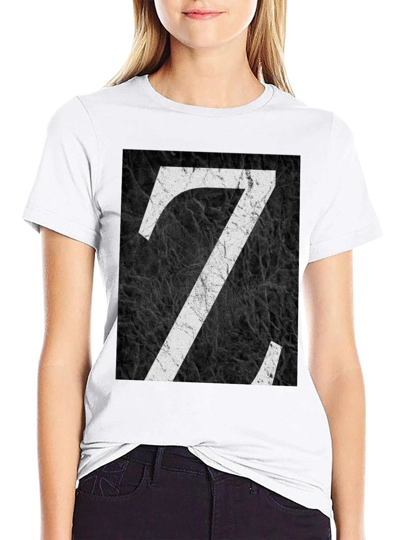 Letter Z Graphic Print Black T-Shirt