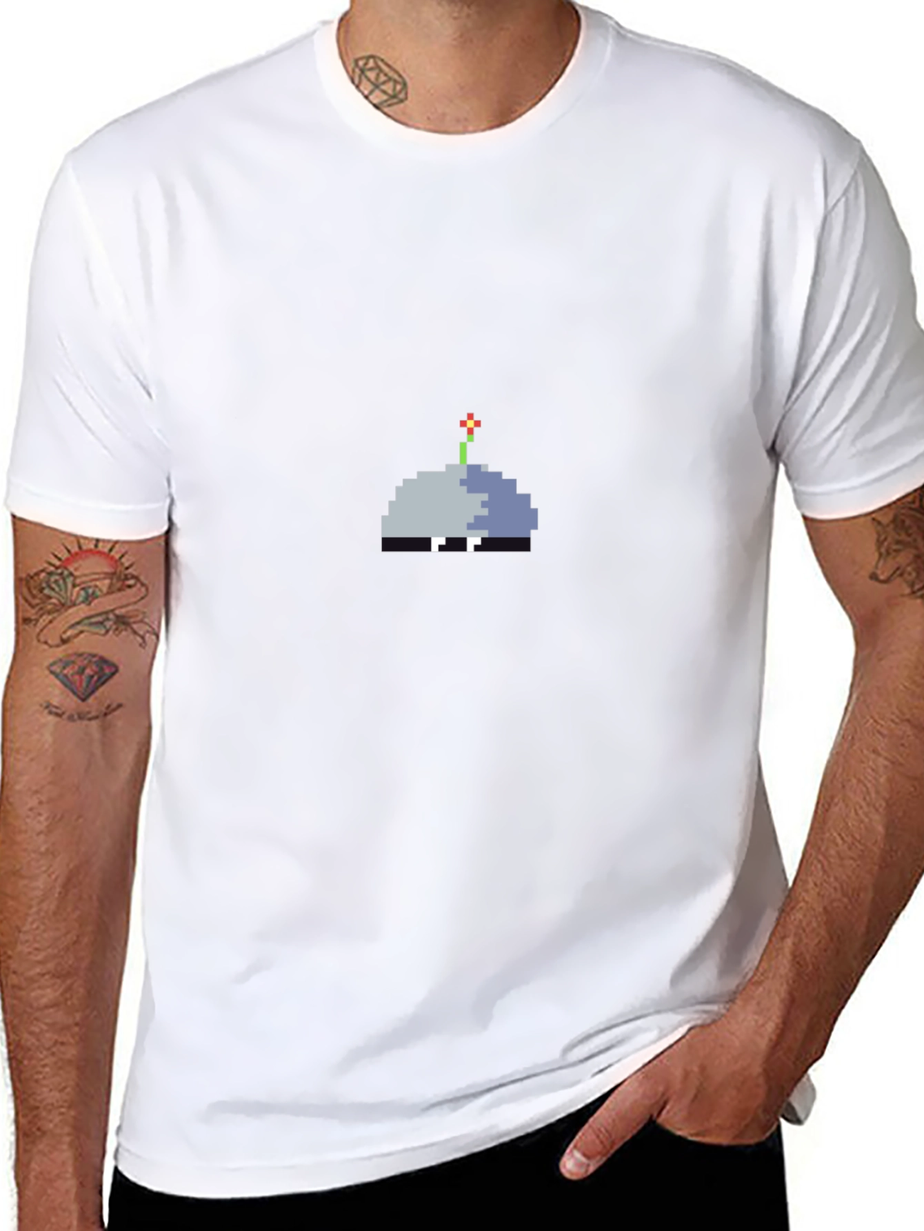 Pixel Art Sprout Graphic Tee - Unisex Black T-Shirt