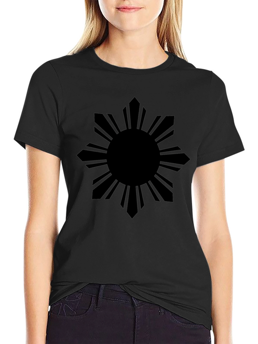 Philippine Sun Graphic Tee - Black Cotton Shirt