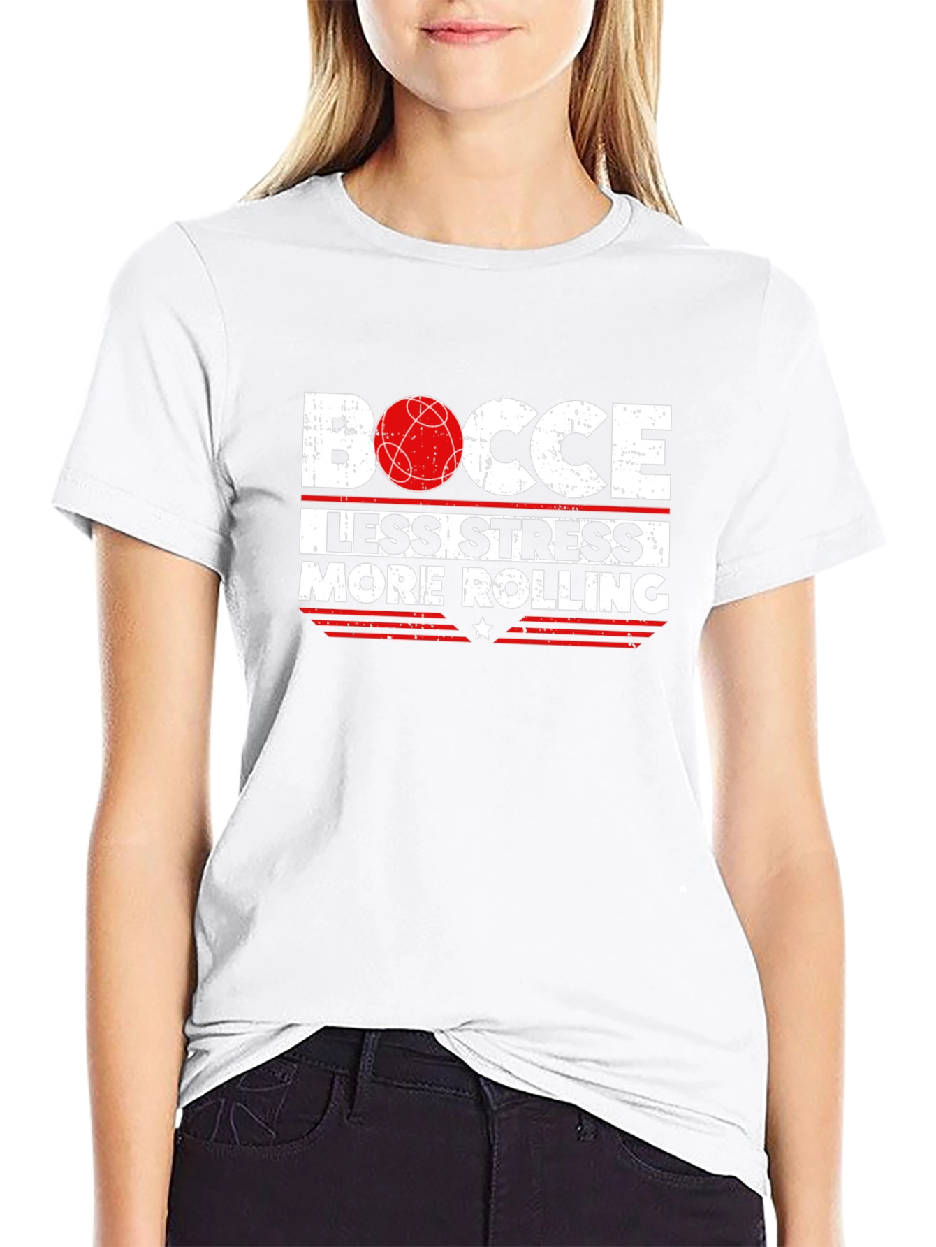 Bocce Less Stress More Rolling Graphic T-Shirt
