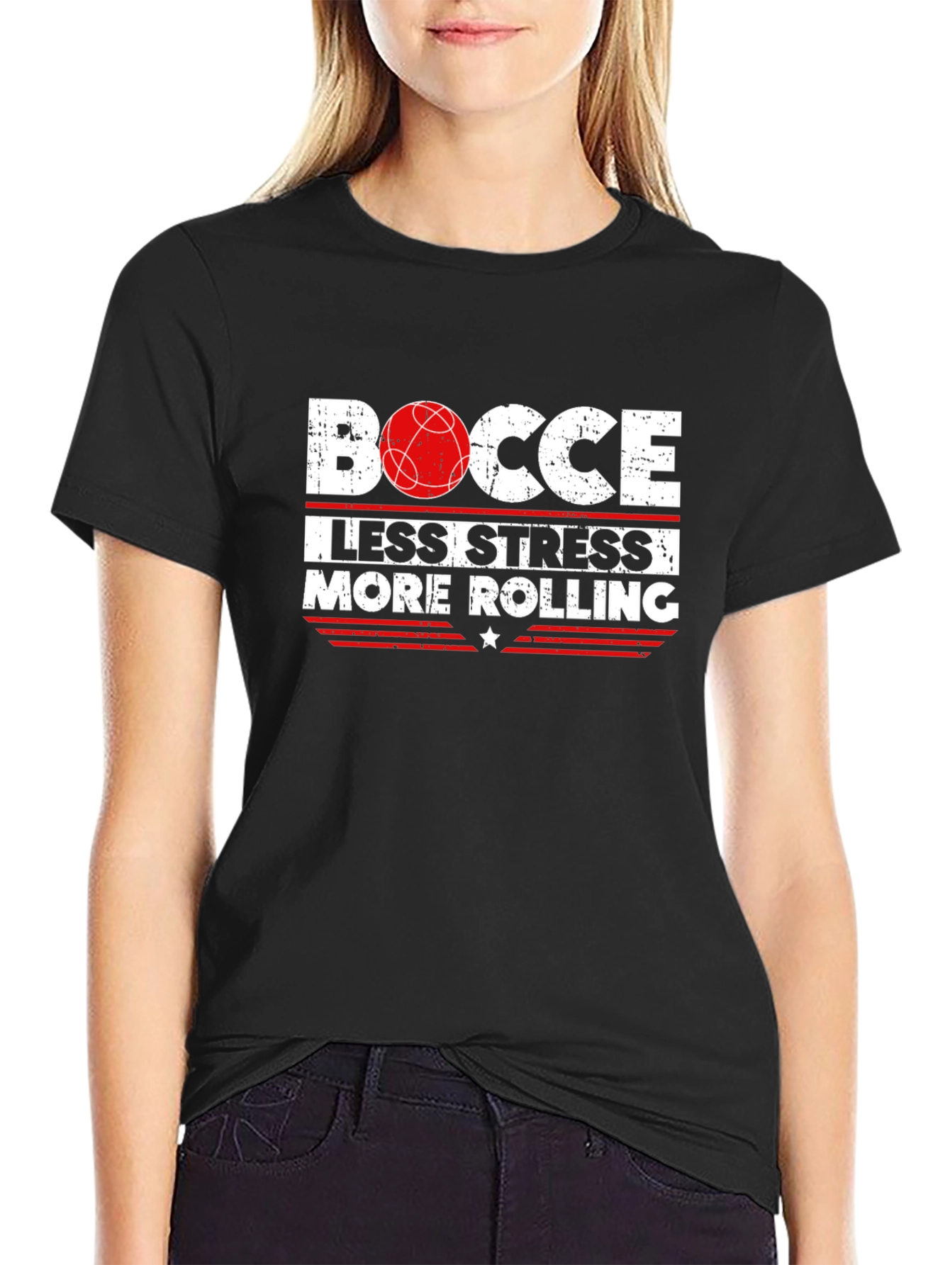 Bocce Less Stress More Rolling Graphic T-Shirt