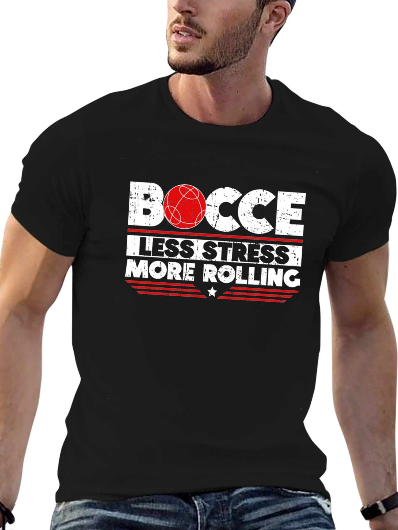 Bocce Less Stress More Rolling Graphic T-Shirt