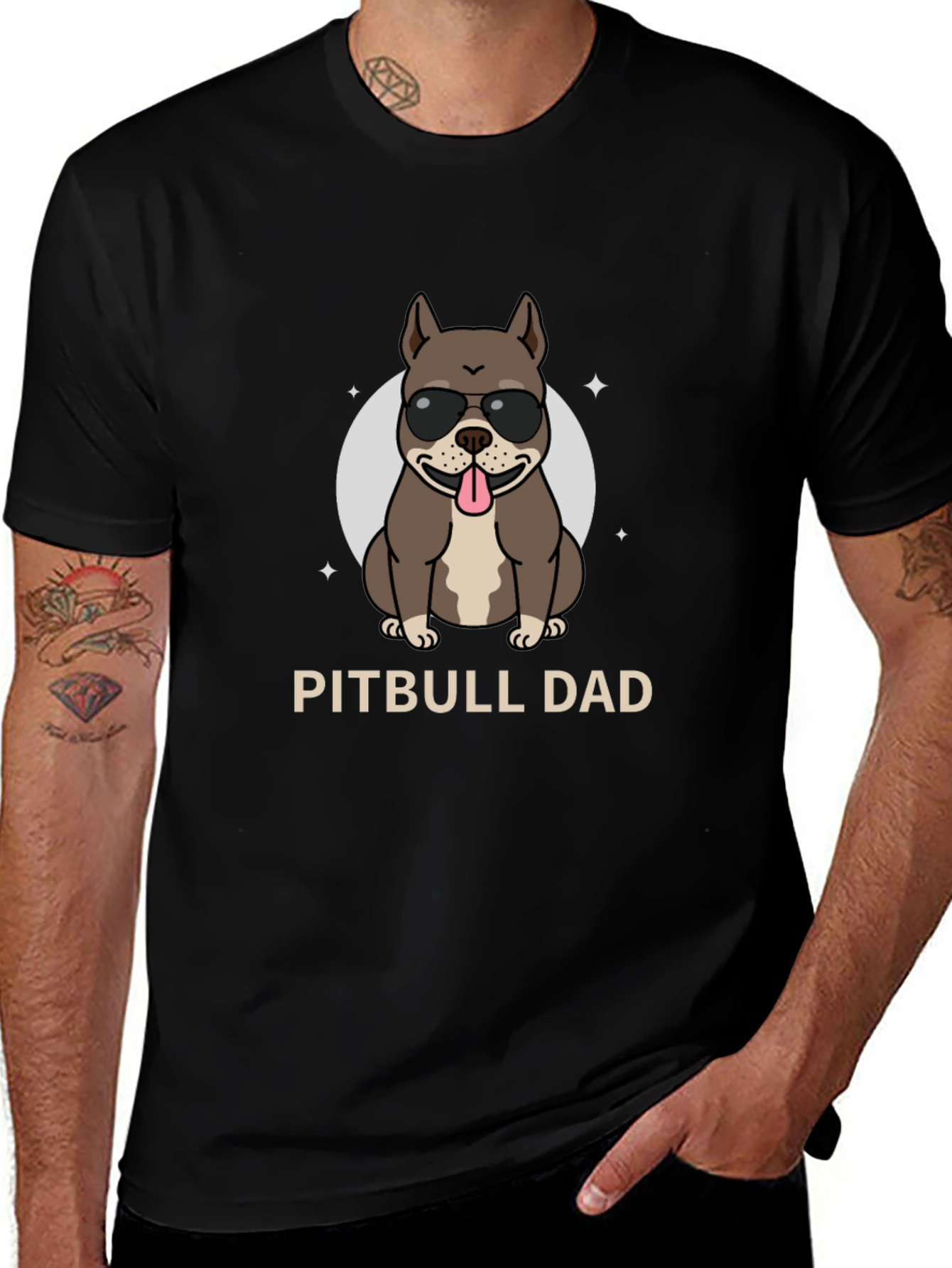 Pitbull Dad Graphic Tee - Cool Dog Lover Shirt