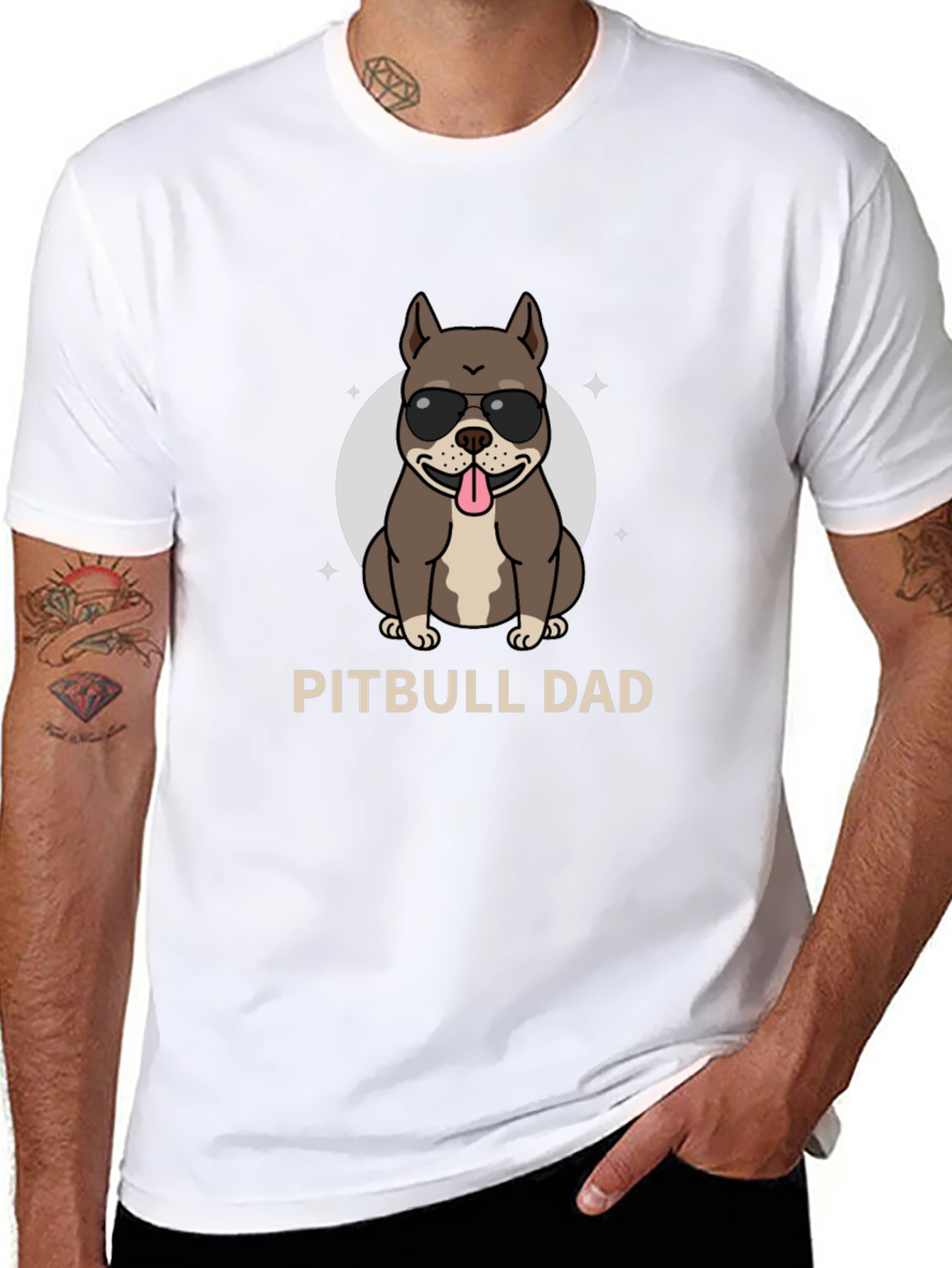 Pitbull Dad Graphic Tee - Cool Dog Lover Shirt