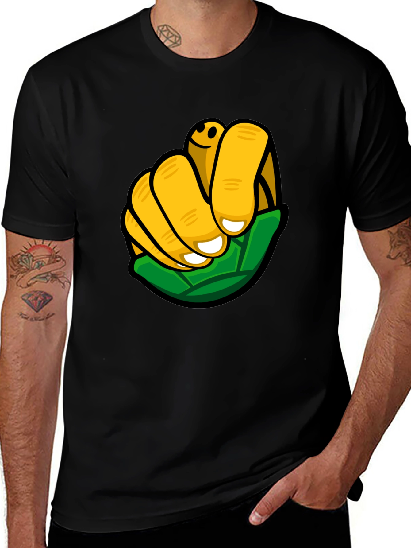 Funky Graphic Print Black T-Shirt