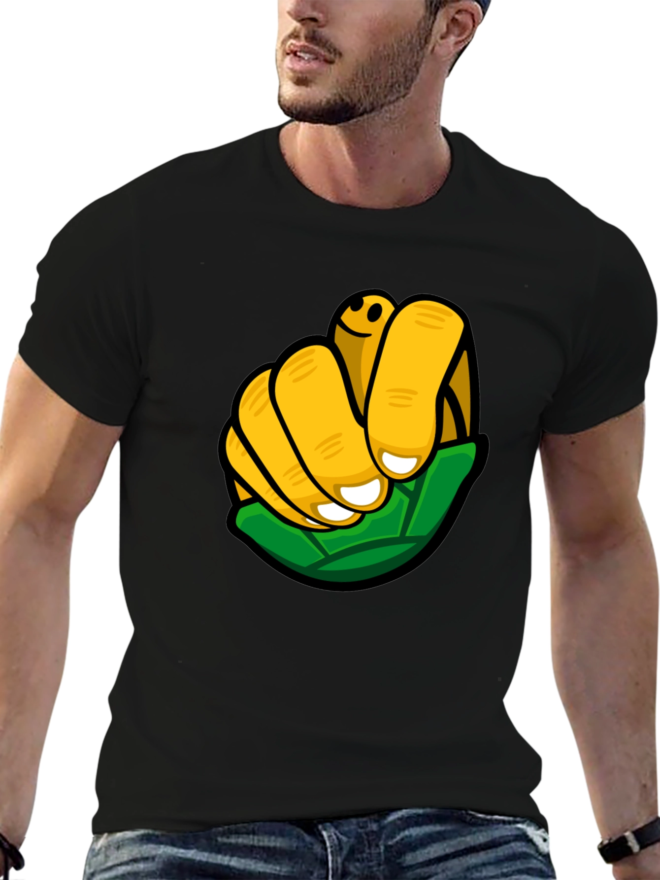 Funky Graphic Print Black T-Shirt