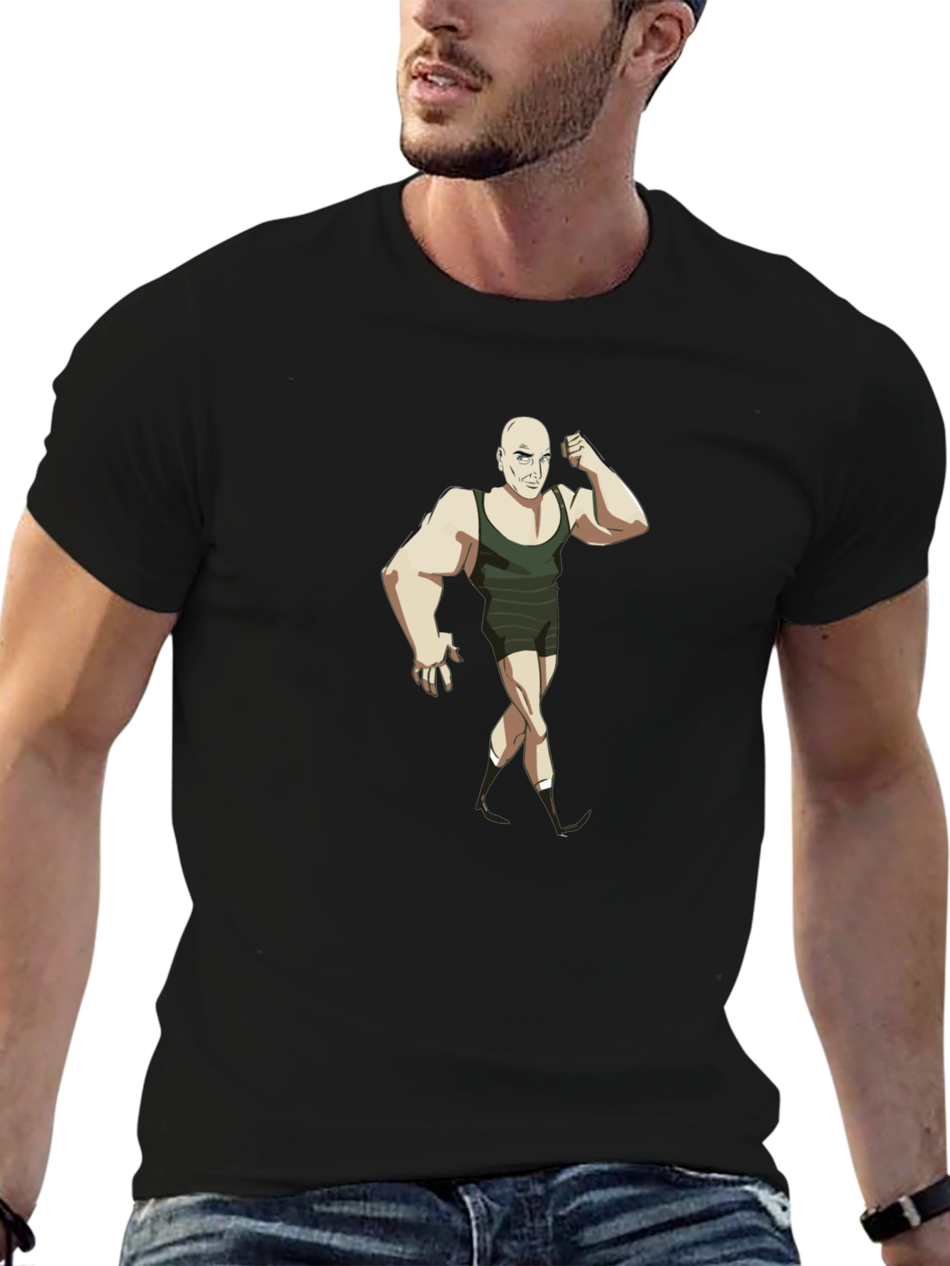 Cartoon Gymnast Black T-Shirt