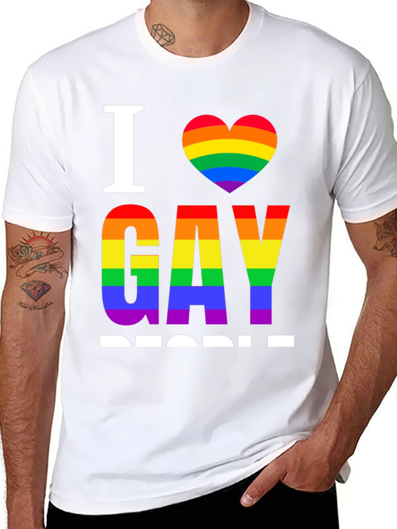 I Heart Gay People Rainbow Pride T-Shirt
