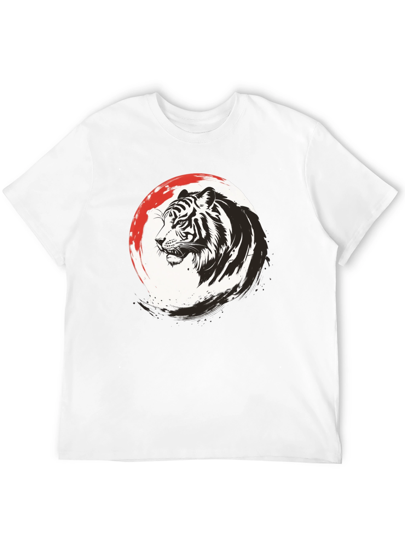 Tiger Graphic Print Mens Black T-Shirt