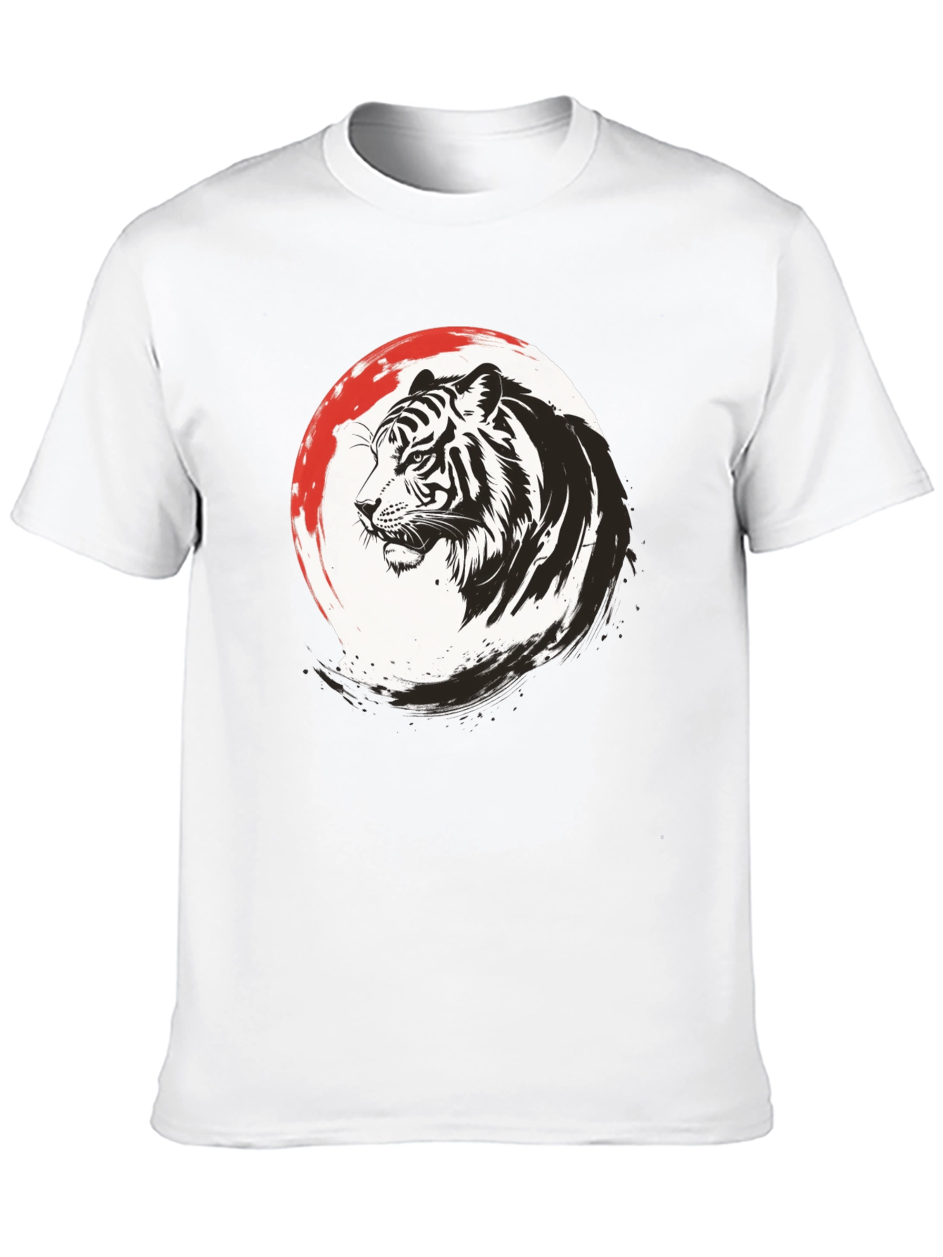 Tiger Graphic Print Mens Black T-Shirt