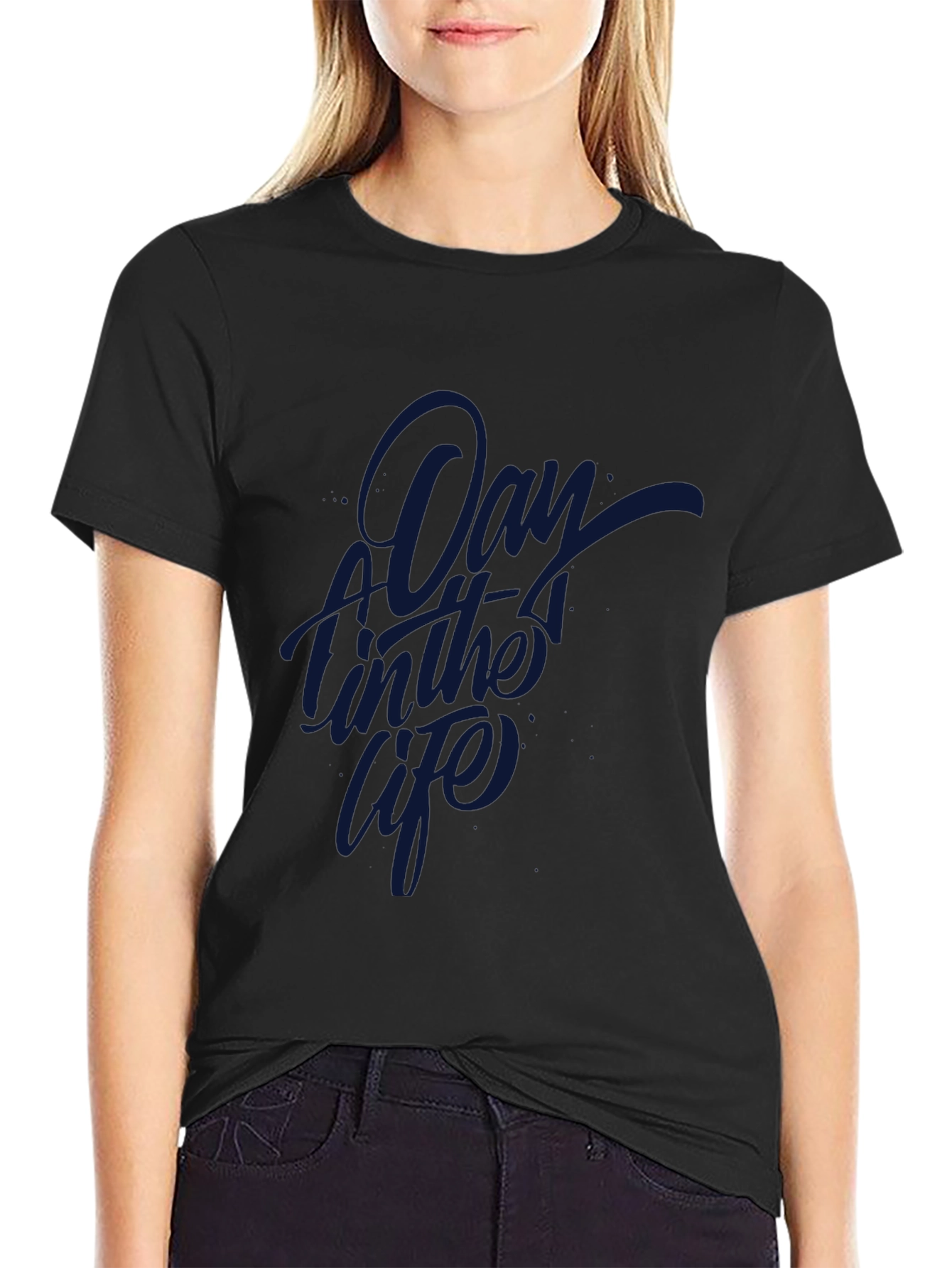 A Day in the Life Black Graphic Tee