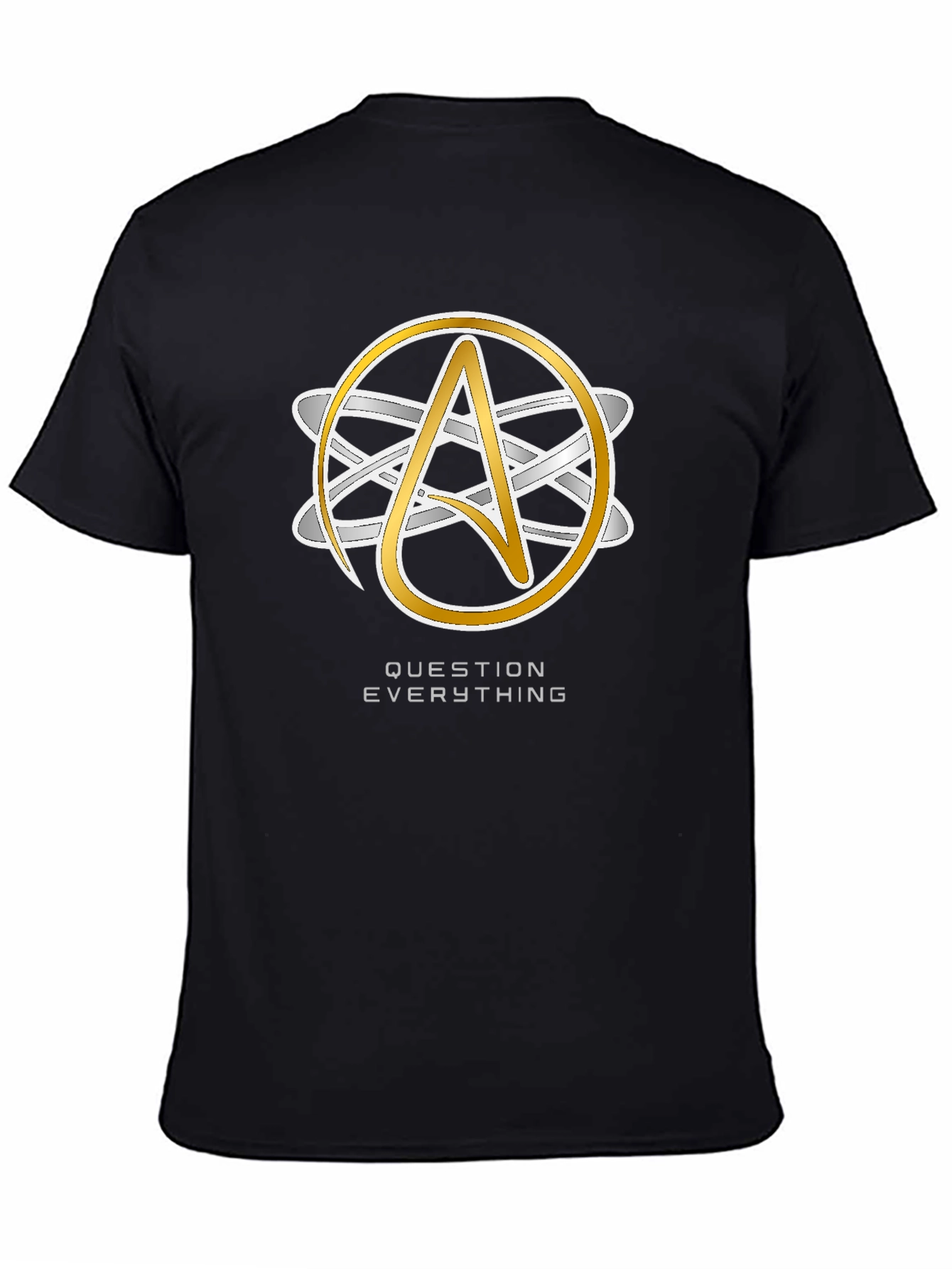 Atheist Symbol Black T-Shirt - Question Everything