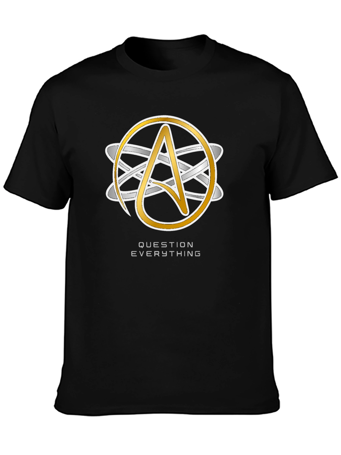 Atheist Symbol Black T-Shirt - Question Everything