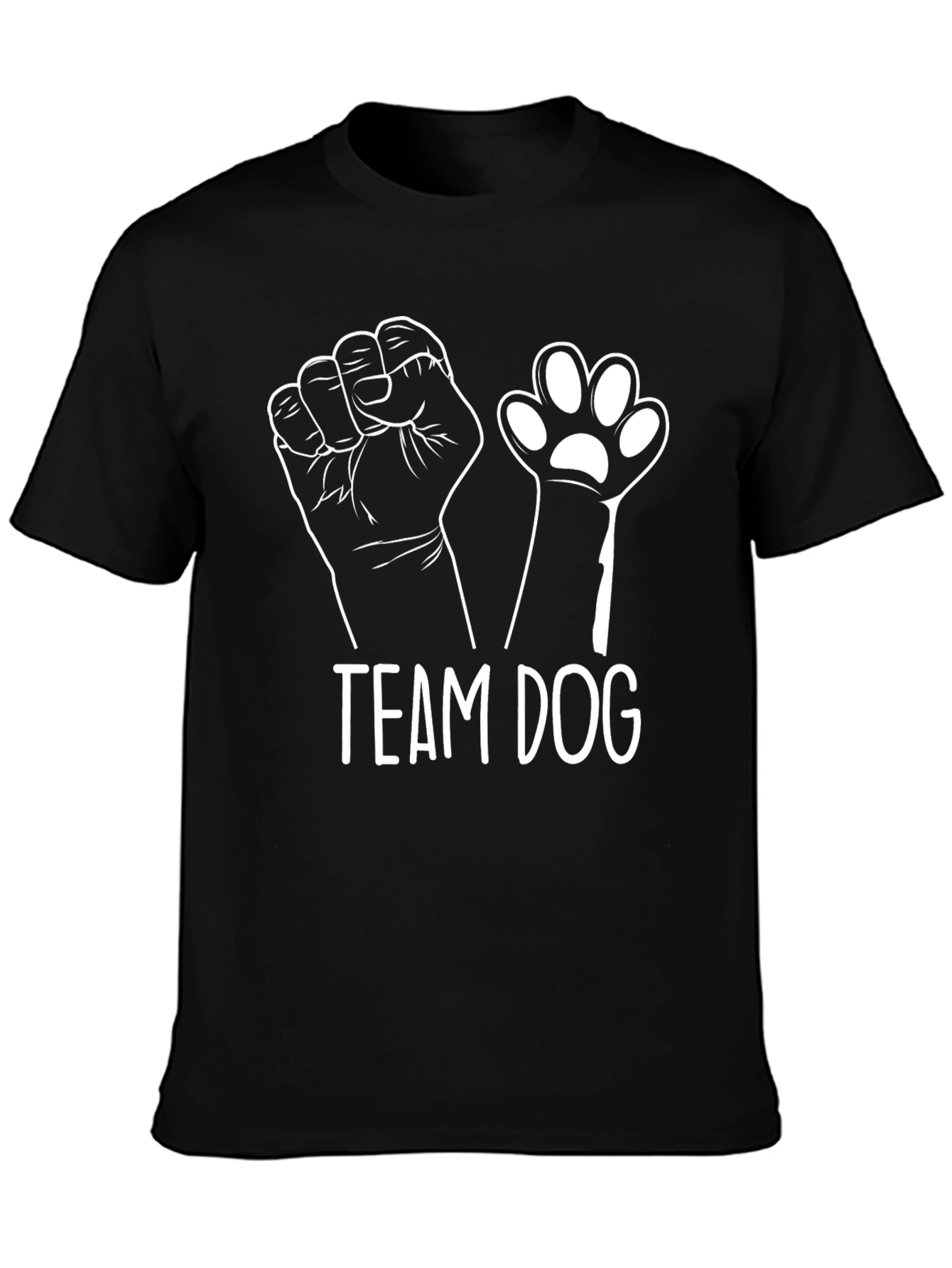 Team Dog T-Shirt - Black Crew Neck Tee