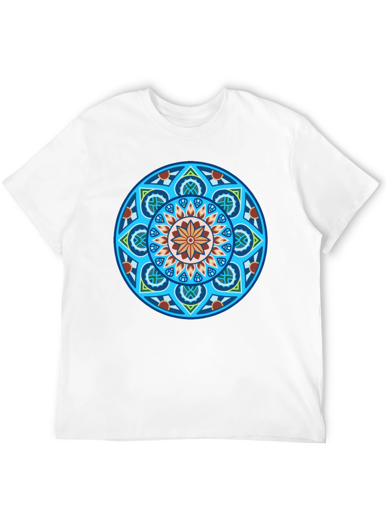 Black T-Shirt with Geometric Mandala Graphic
