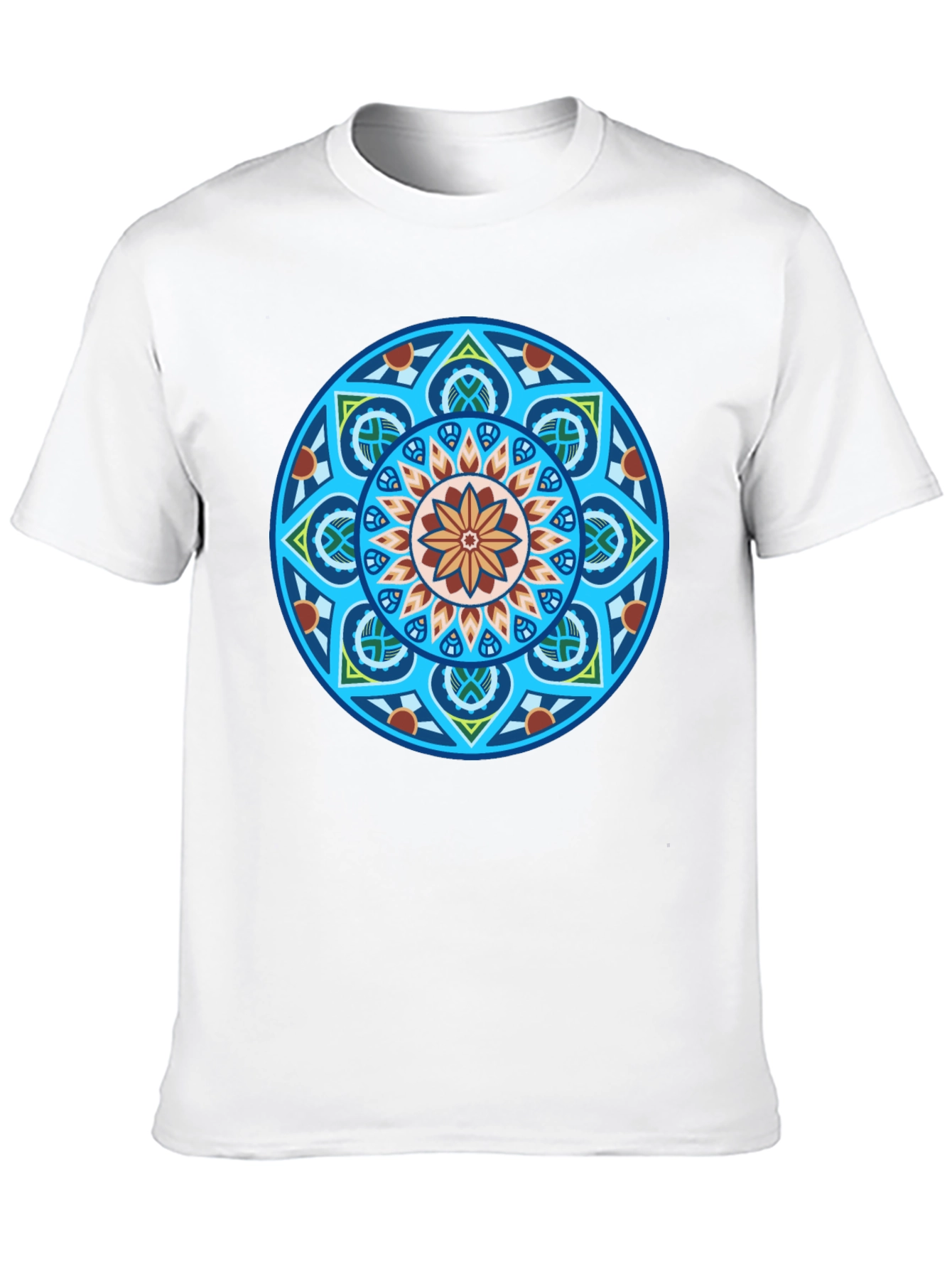 Black T-Shirt with Geometric Mandala Graphic