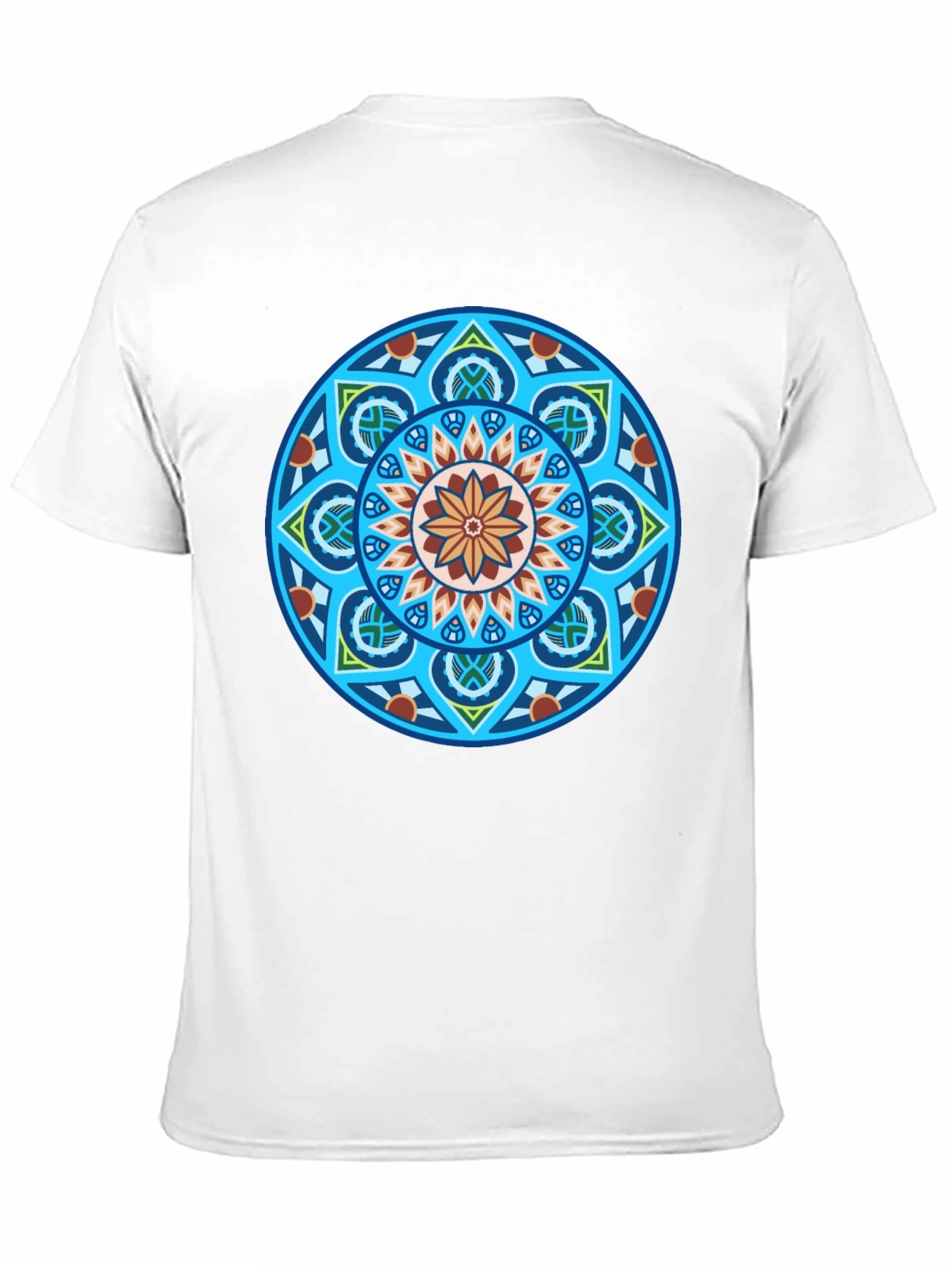 Black T-Shirt with Geometric Mandala Graphic