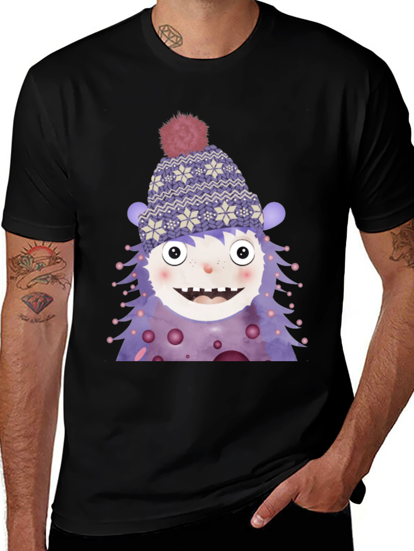 Monster Graphic Tee - Cute Winter Character