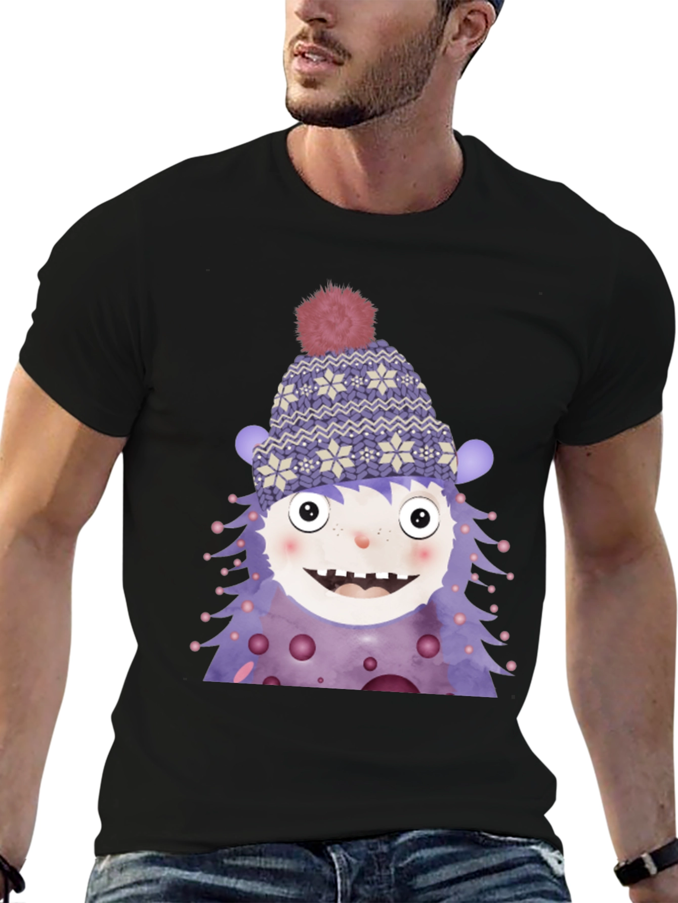 Monster Graphic Tee - Cute Winter Character