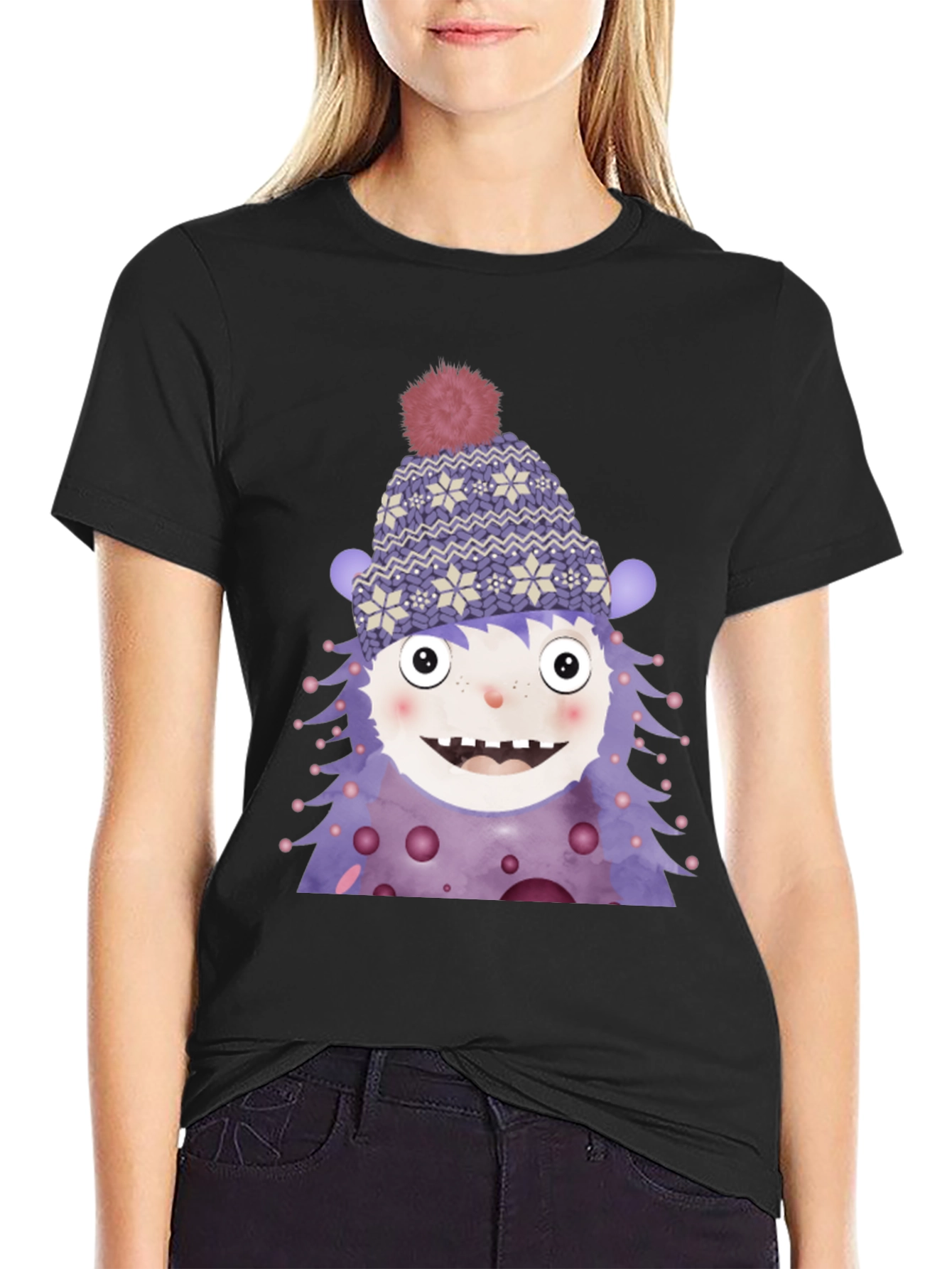 Monster Graphic Tee - Cute Winter Character