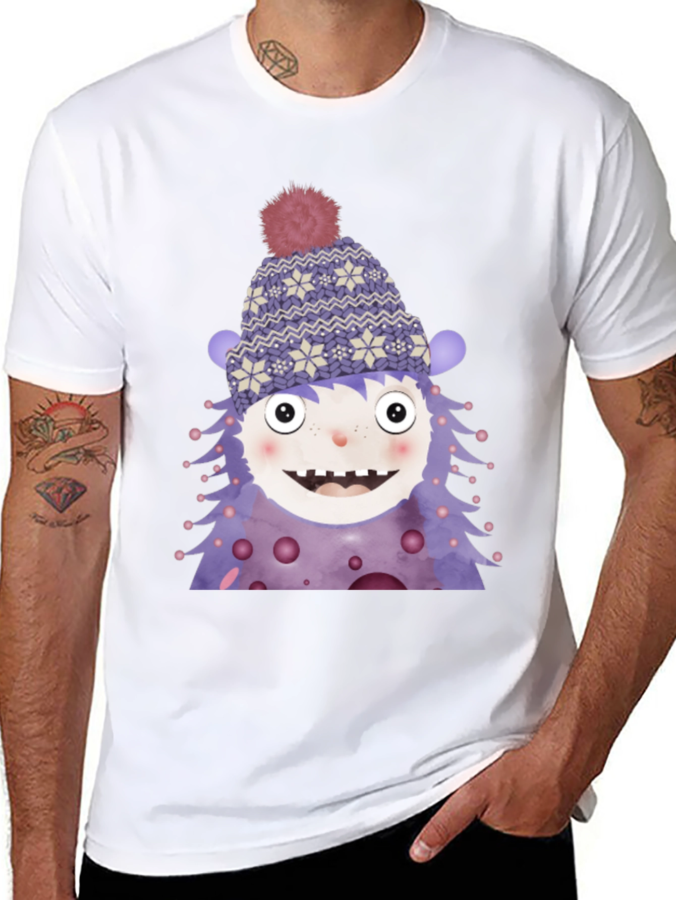 Monster Graphic Tee - Cute Winter Character