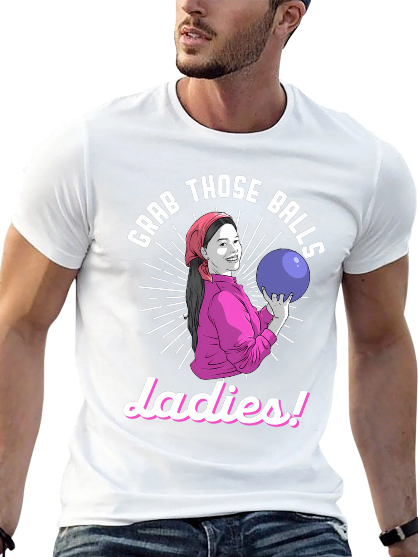 Grab Those Balls Ladies T-Shirt - Bowling Humor