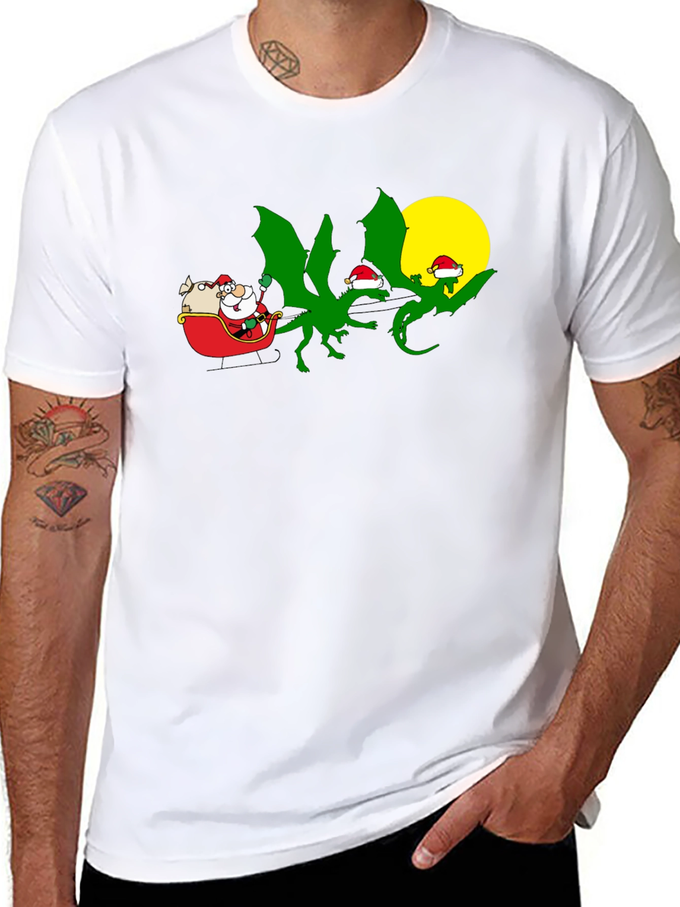 Festive Dragon Santa T-Shirt